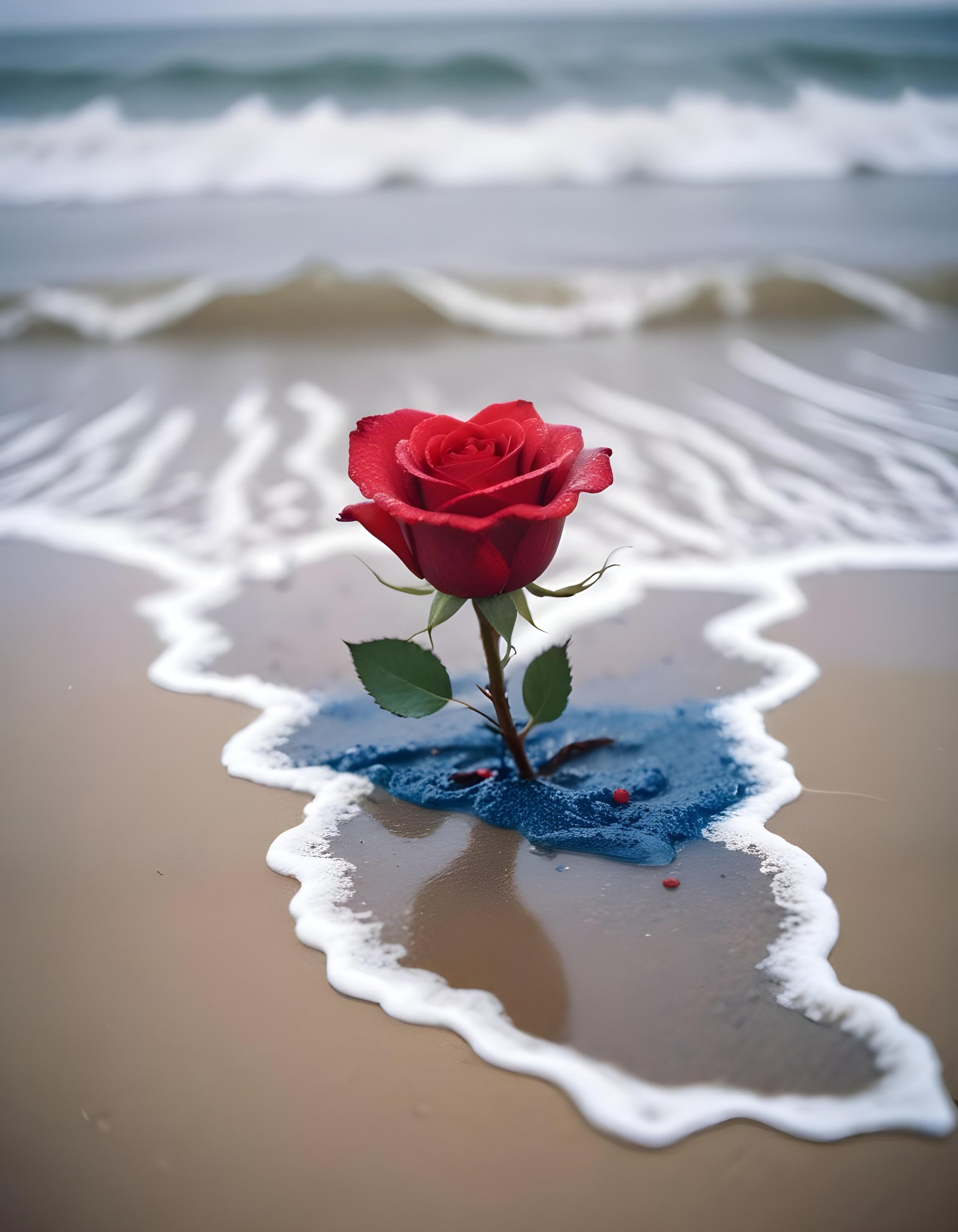 Dark Romantic Rose Flower Artwork with Dramatic Lighting and Moody Background