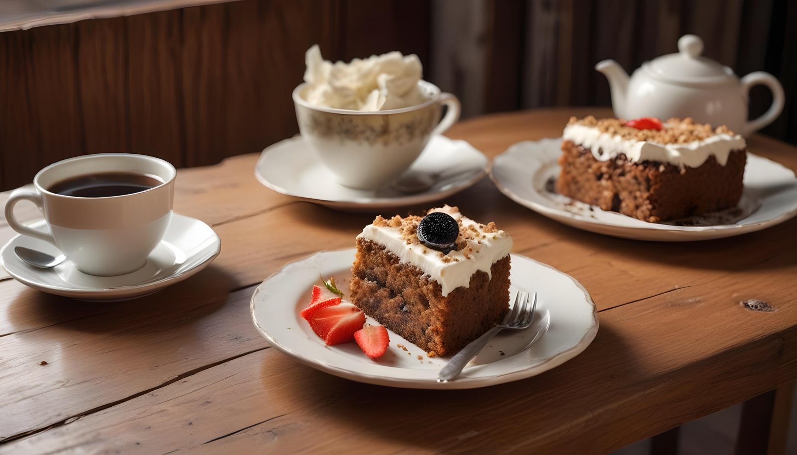 Delicious Strawberry Cream Cake Dessert Isolated on Elegant Background