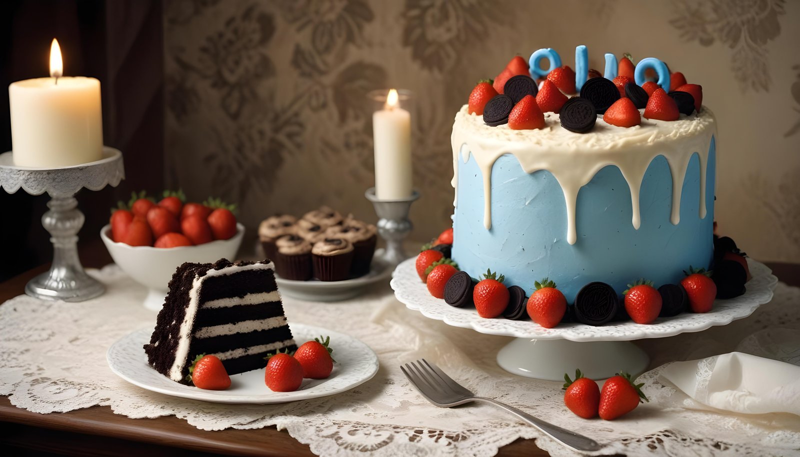 Delicious Strawberry Cream Cake Dessert Isolated on Elegant Background