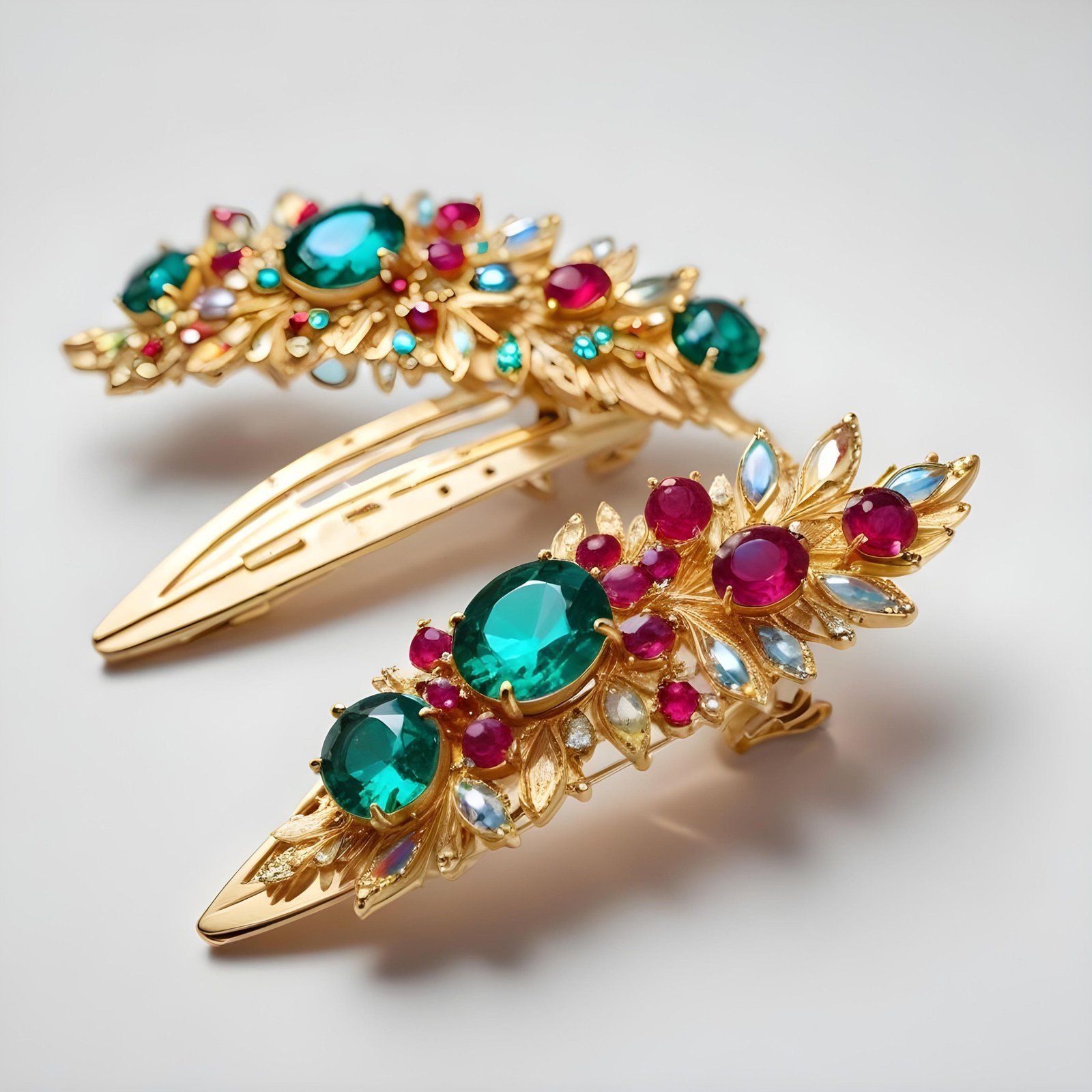 Elegant Decorative Hair Accessories and Luxury Jewelry Elements Isolated Background