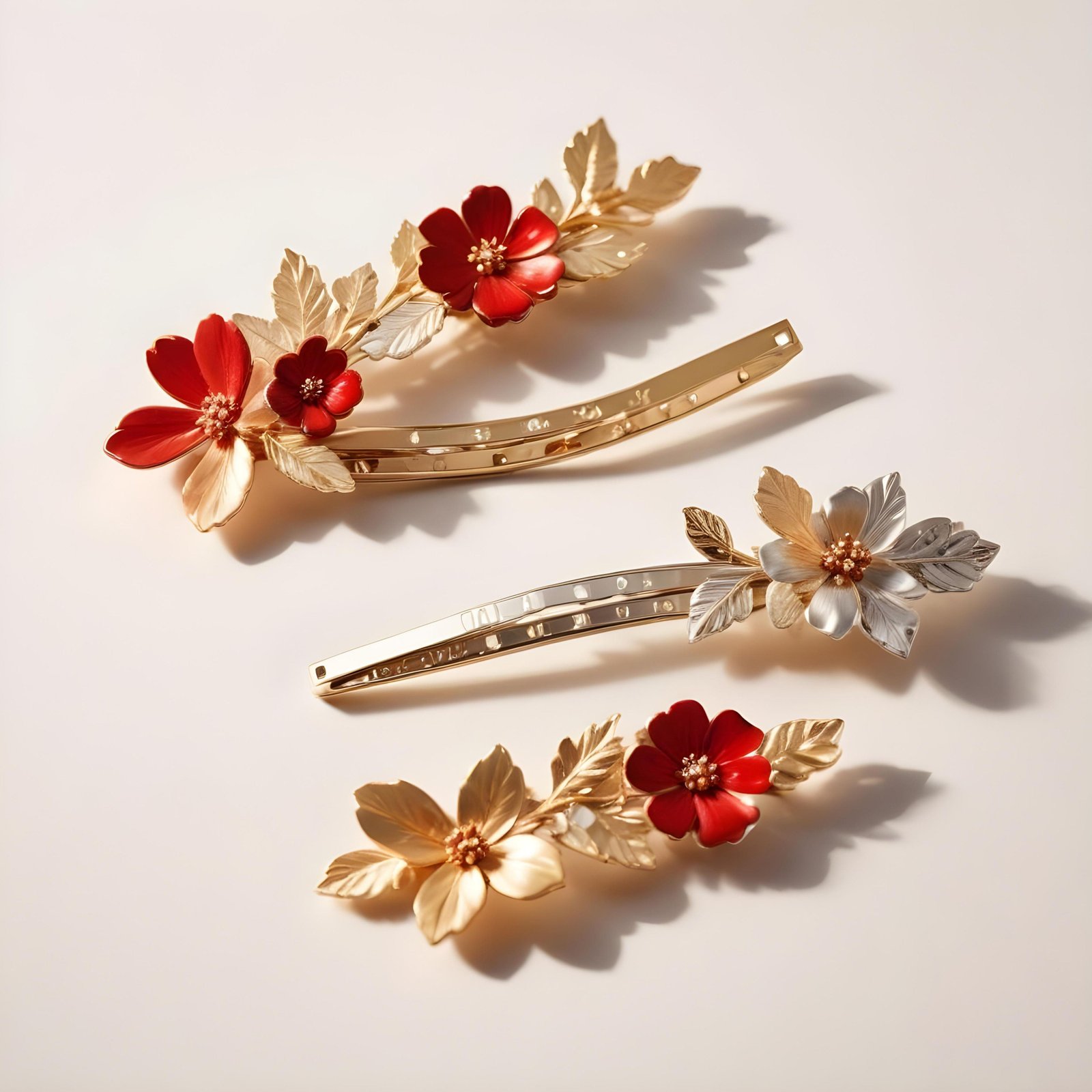 Elegant Decorative Hair Accessories and Luxury Jewelry Elements Isolated Background