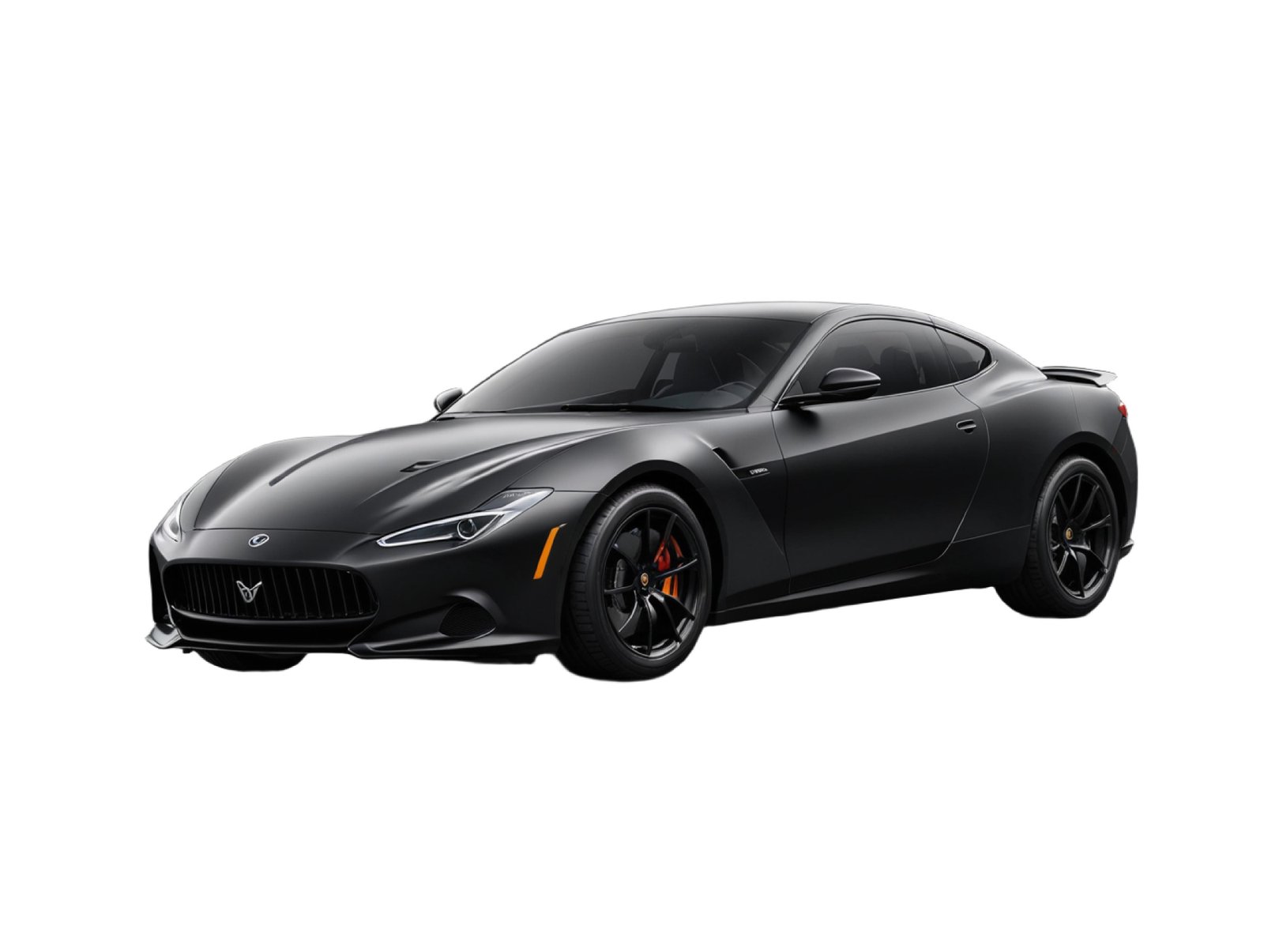 Luxury Black Sports Car Isolated on White Background