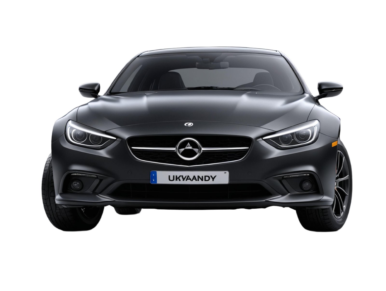 Luxury Black Sports Car Isolated on White Background
