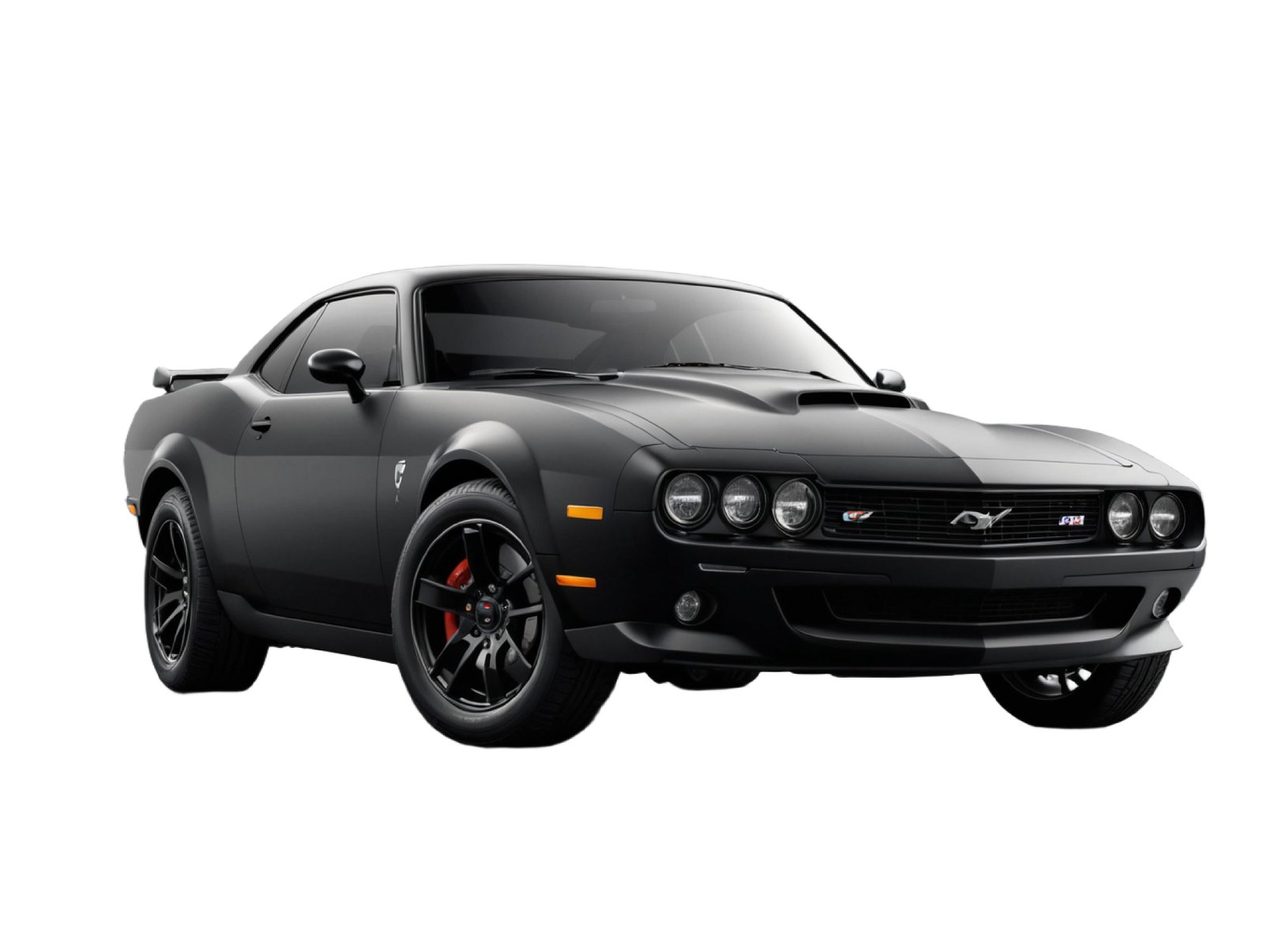 Luxury Black Sports Car Isolated on White Background