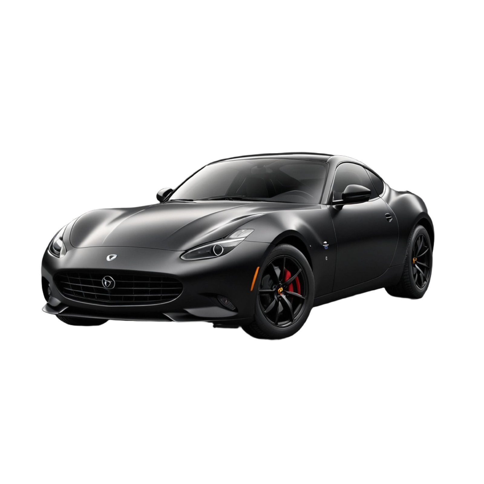 Luxury Black Sports Car Isolated on White Background