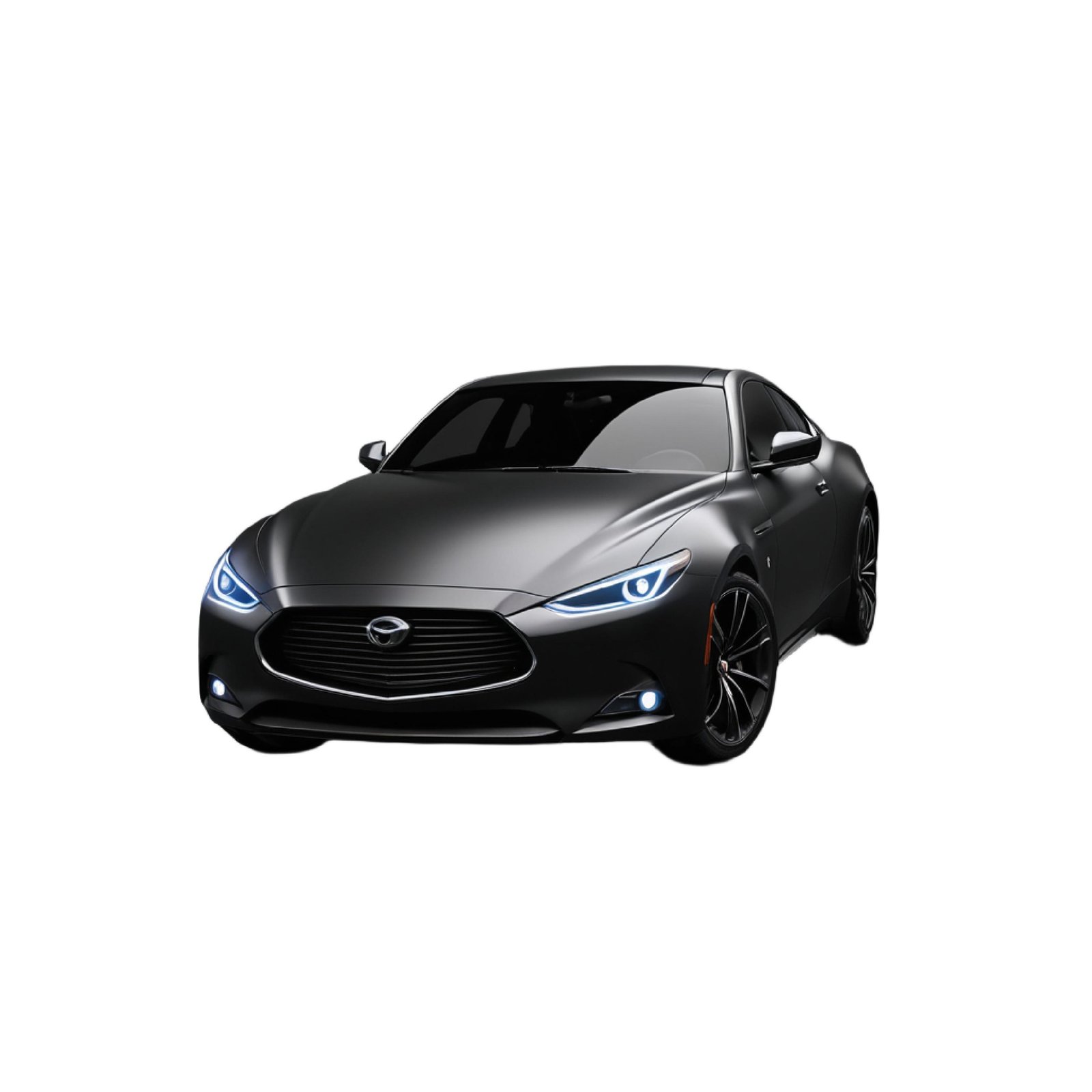 Luxury Black Sports Car Isolated on White Background