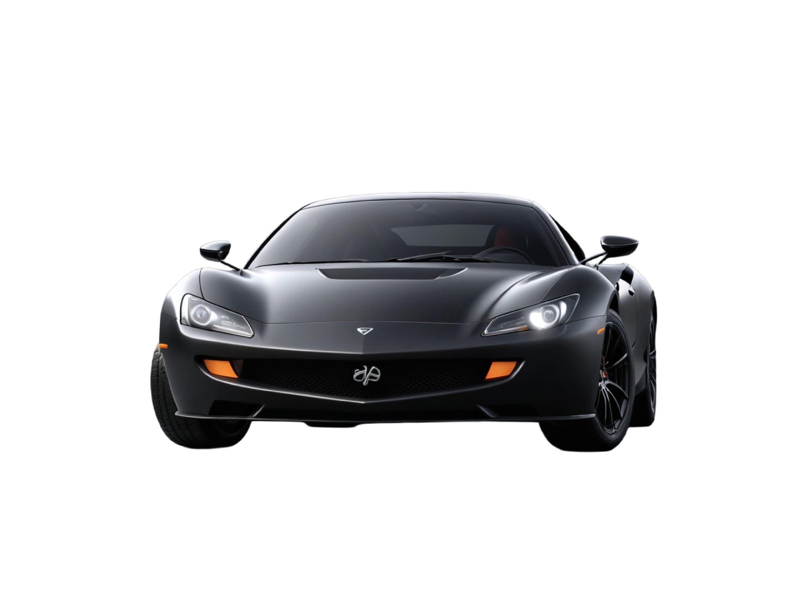 Luxury Black Sports Car Isolated on White Background