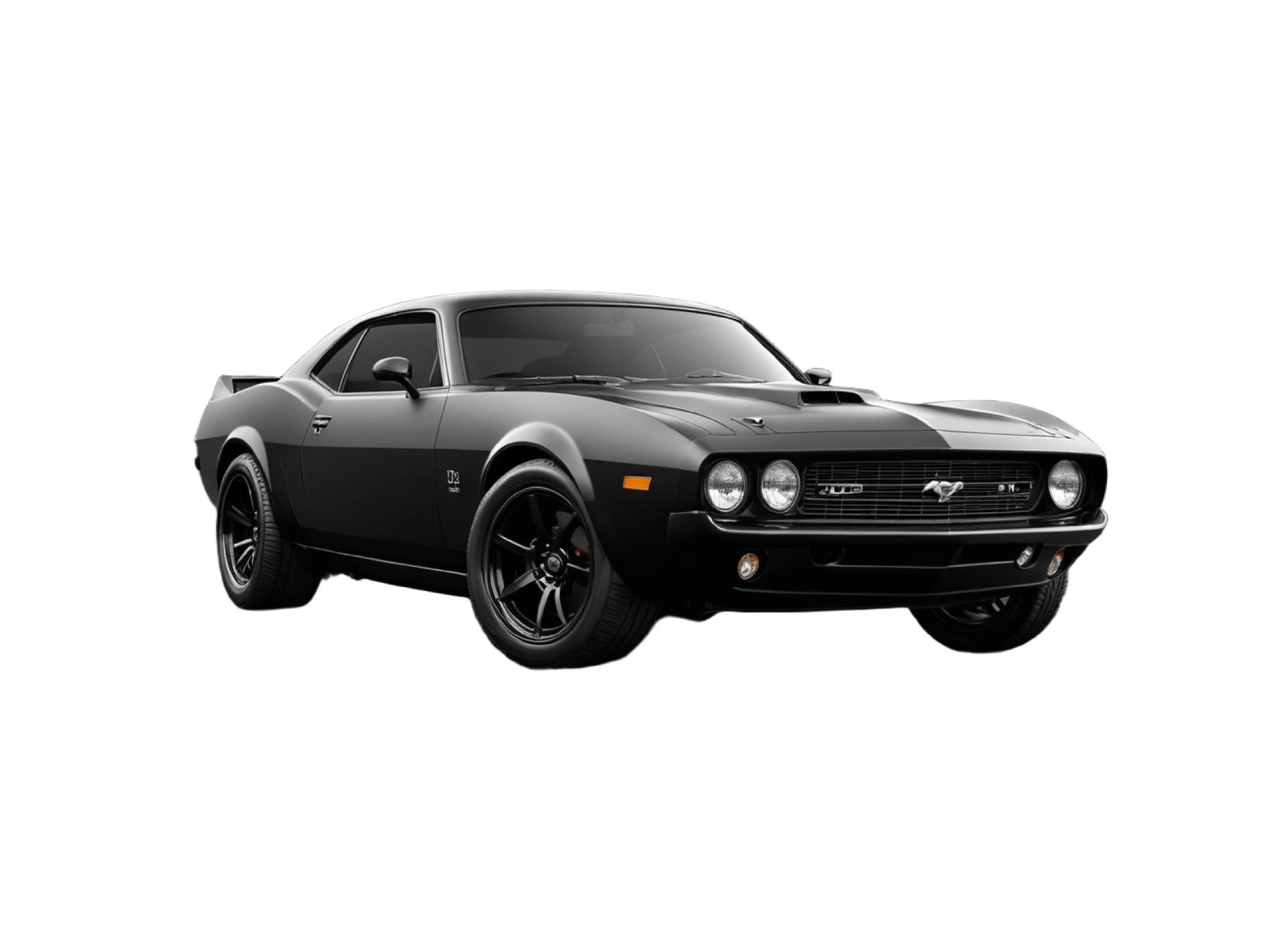 Luxury Black Sports Car Isolated on White Background