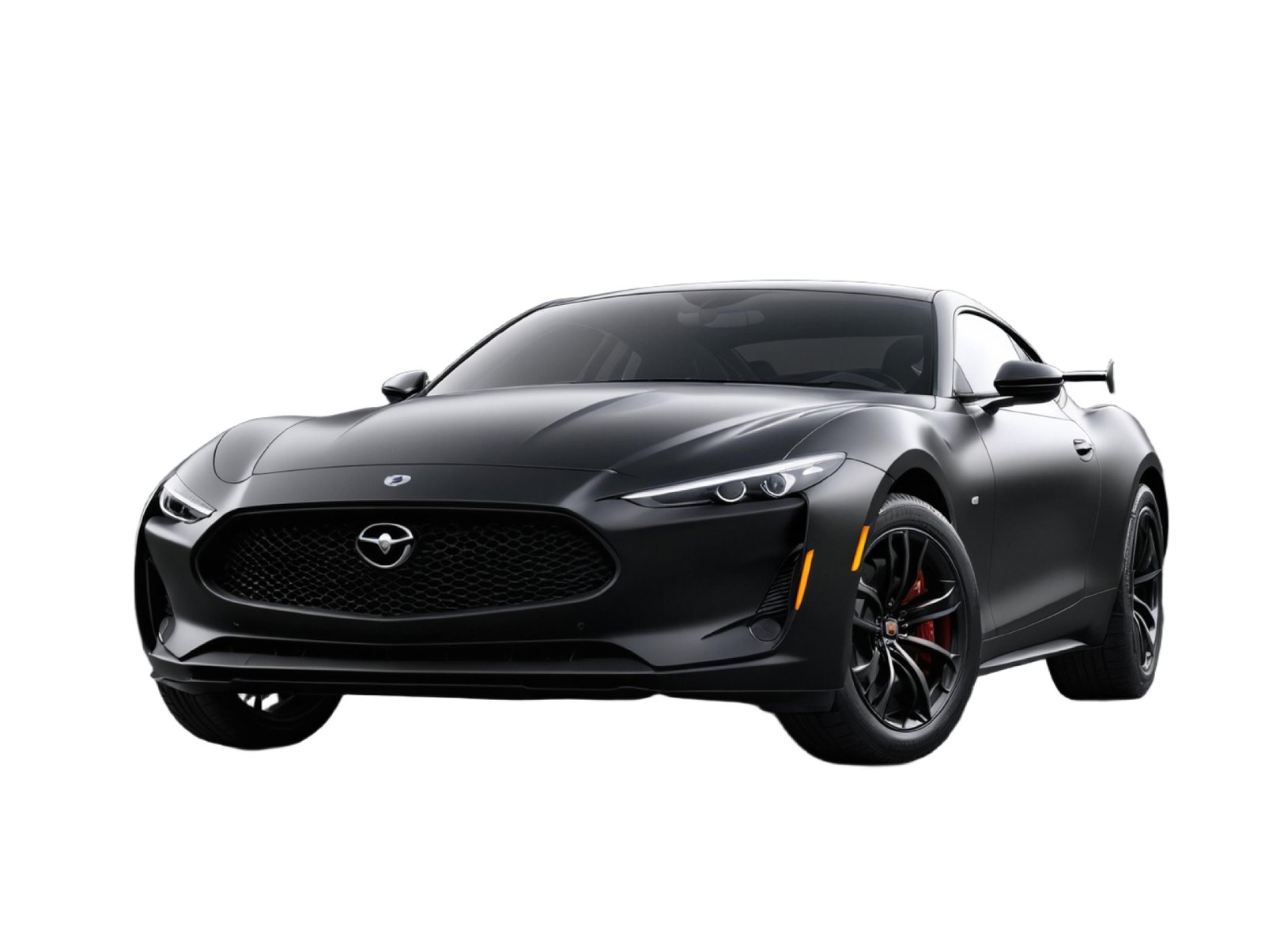 Luxury Black Sports Car Isolated on White Background