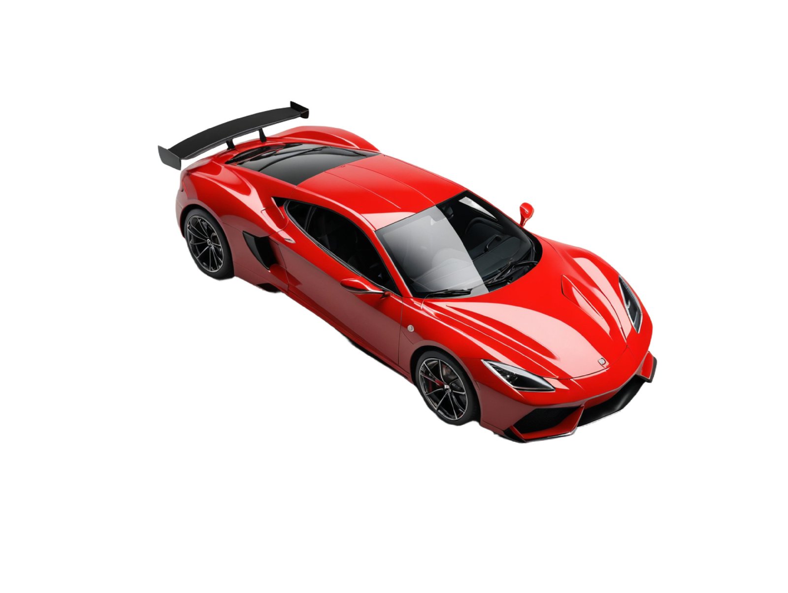 Luxury Red Supercar Isolated on White Background
