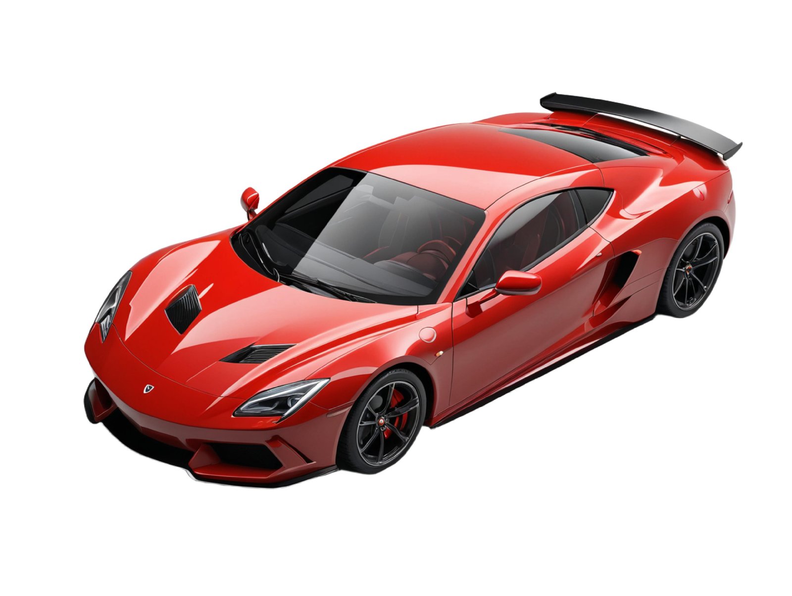 Luxury Red Supercar Isolated on White Background