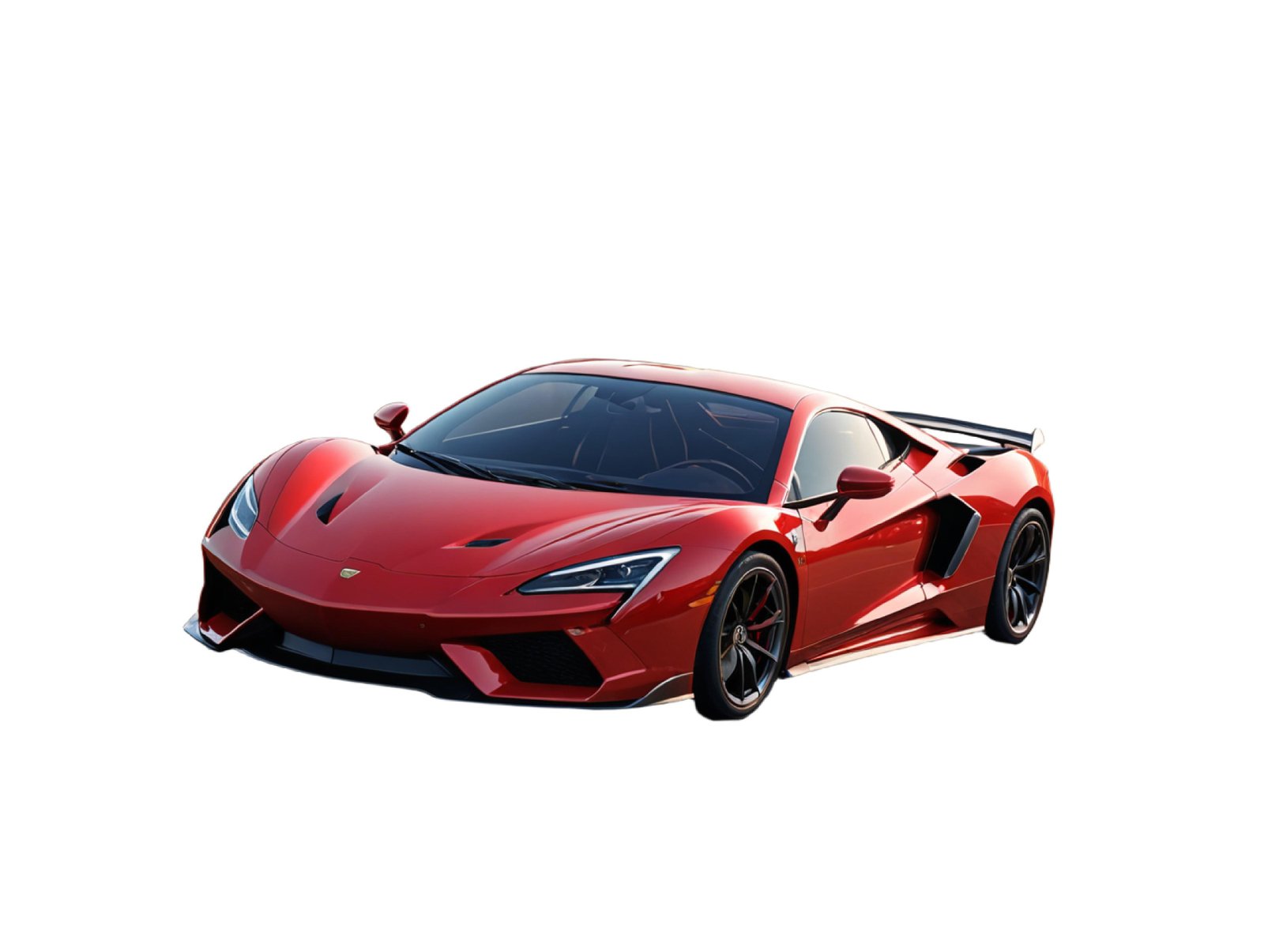 Luxury Red Supercar Isolated on White Background