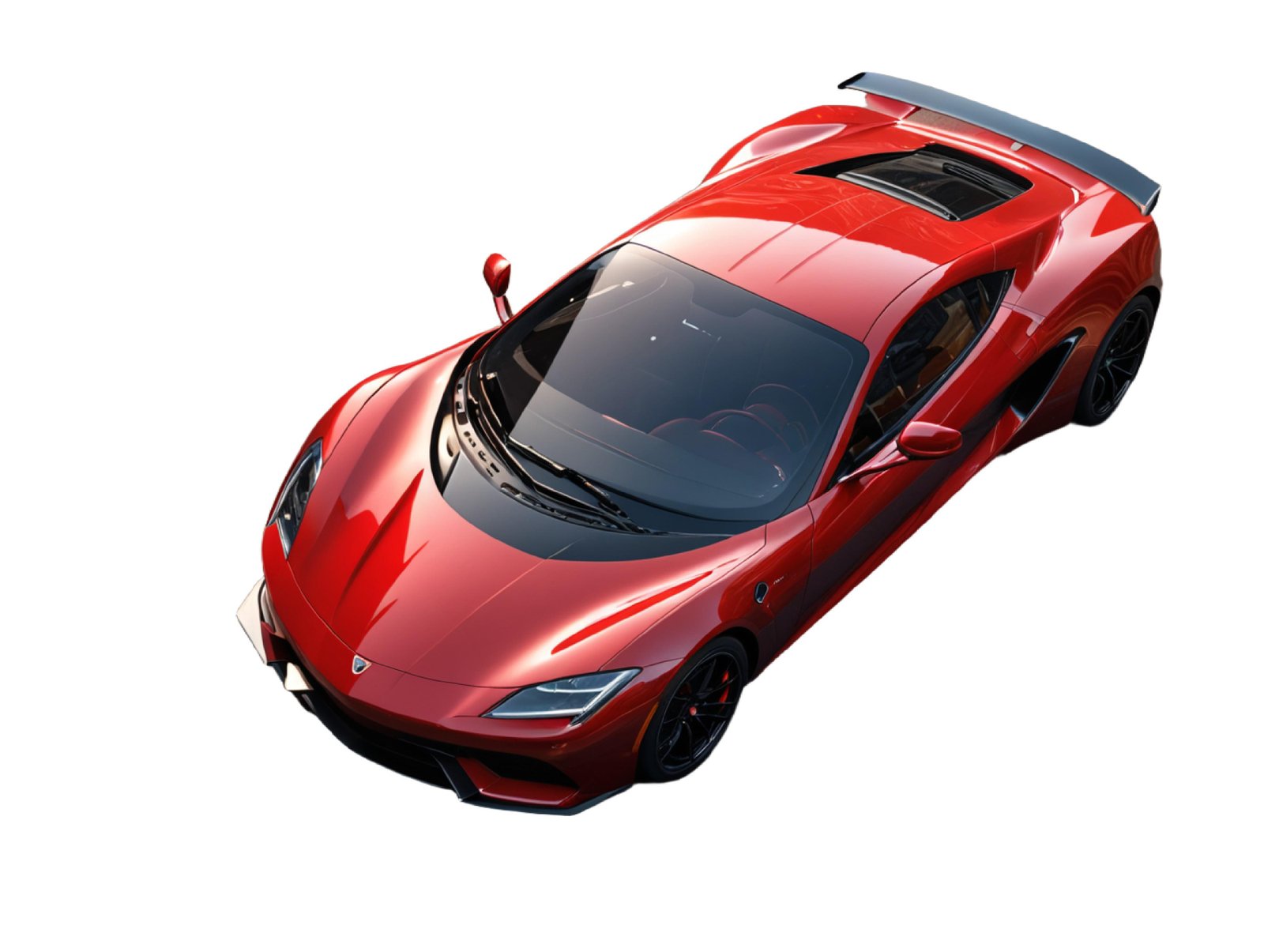 Luxury Red Supercar Isolated on White Background