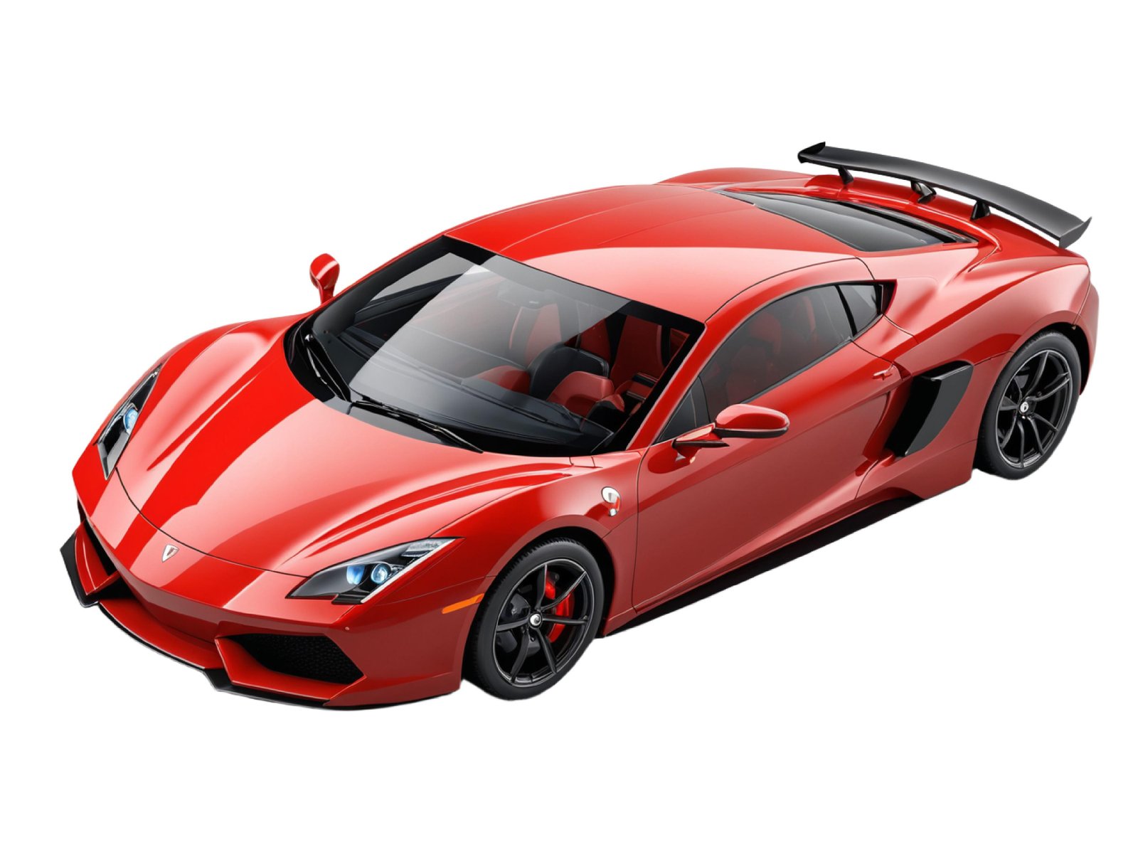 Luxury Red Supercar Isolated on White Background