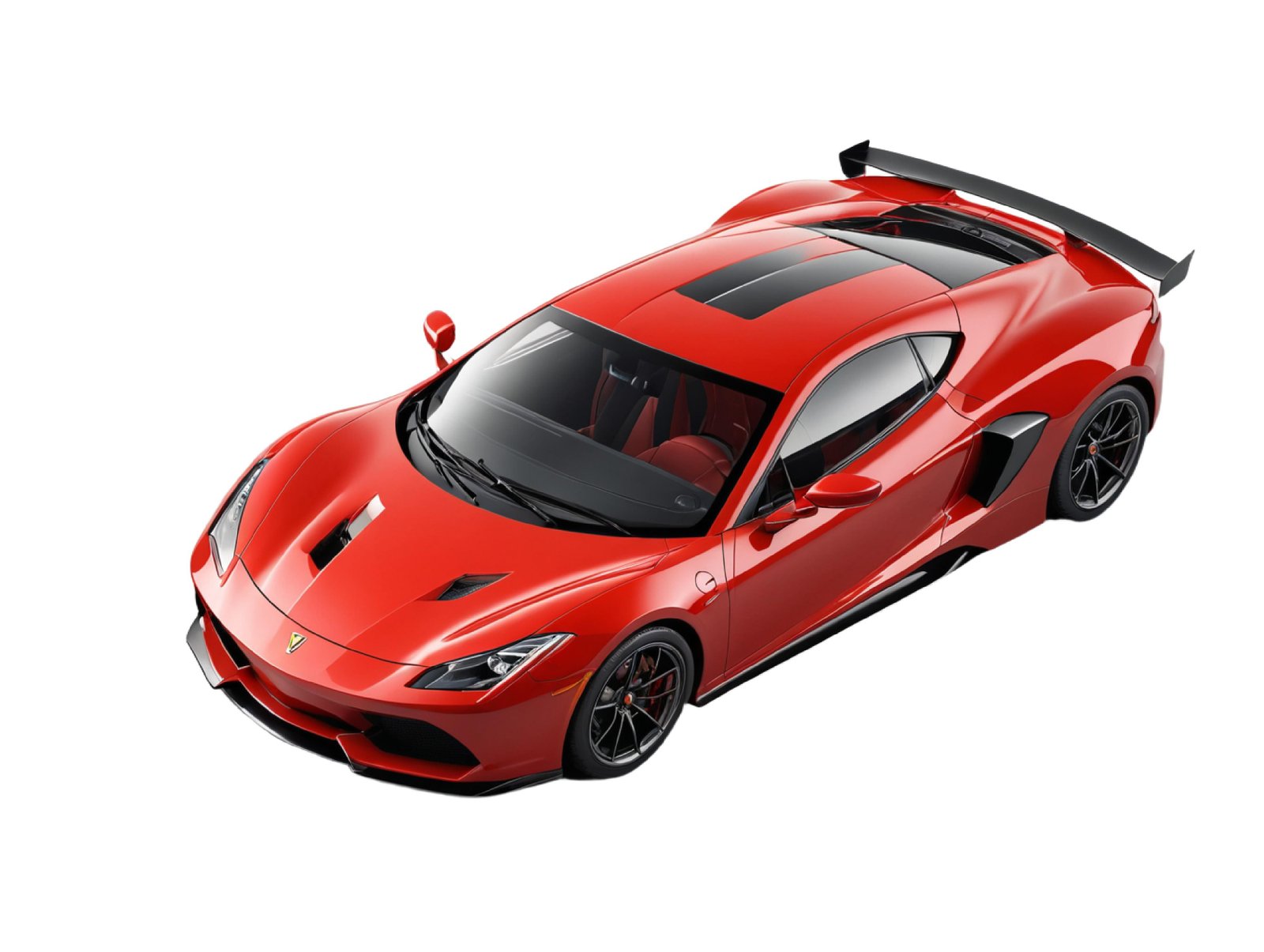 Luxury Red Supercar Isolated on White Background