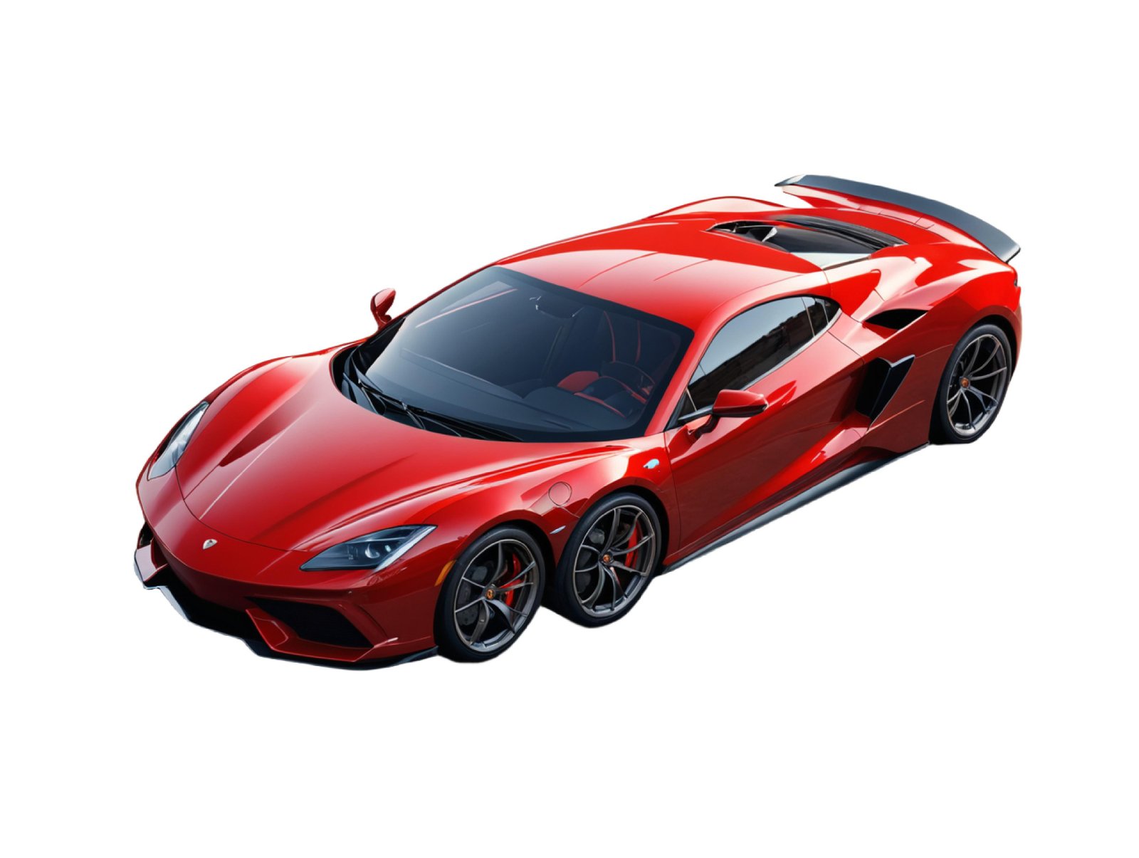 Luxury Red Supercar Isolated on White Background