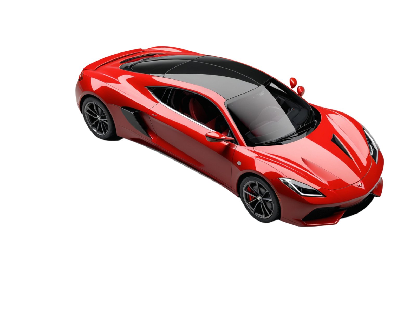 Luxury Red Supercar Isolated on White Background