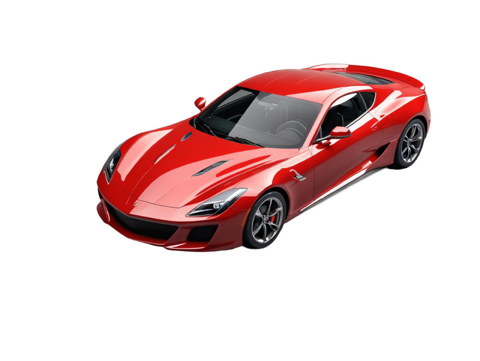 Luxury Red Supercar Isolated on White Background
