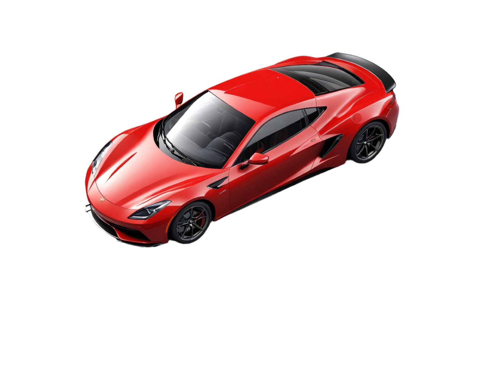 Luxury Red Supercar Isolated on White Background