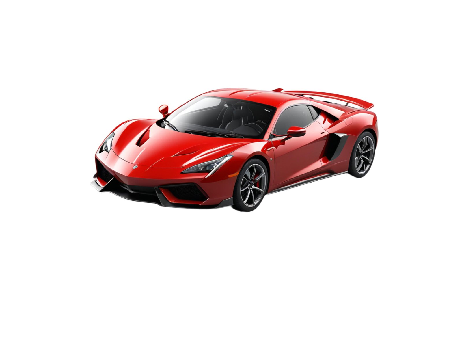 Luxury Red Supercar Isolated on White Background