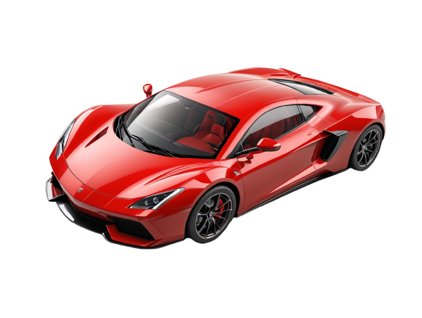 Luxury Red Supercar Isolated on White Background