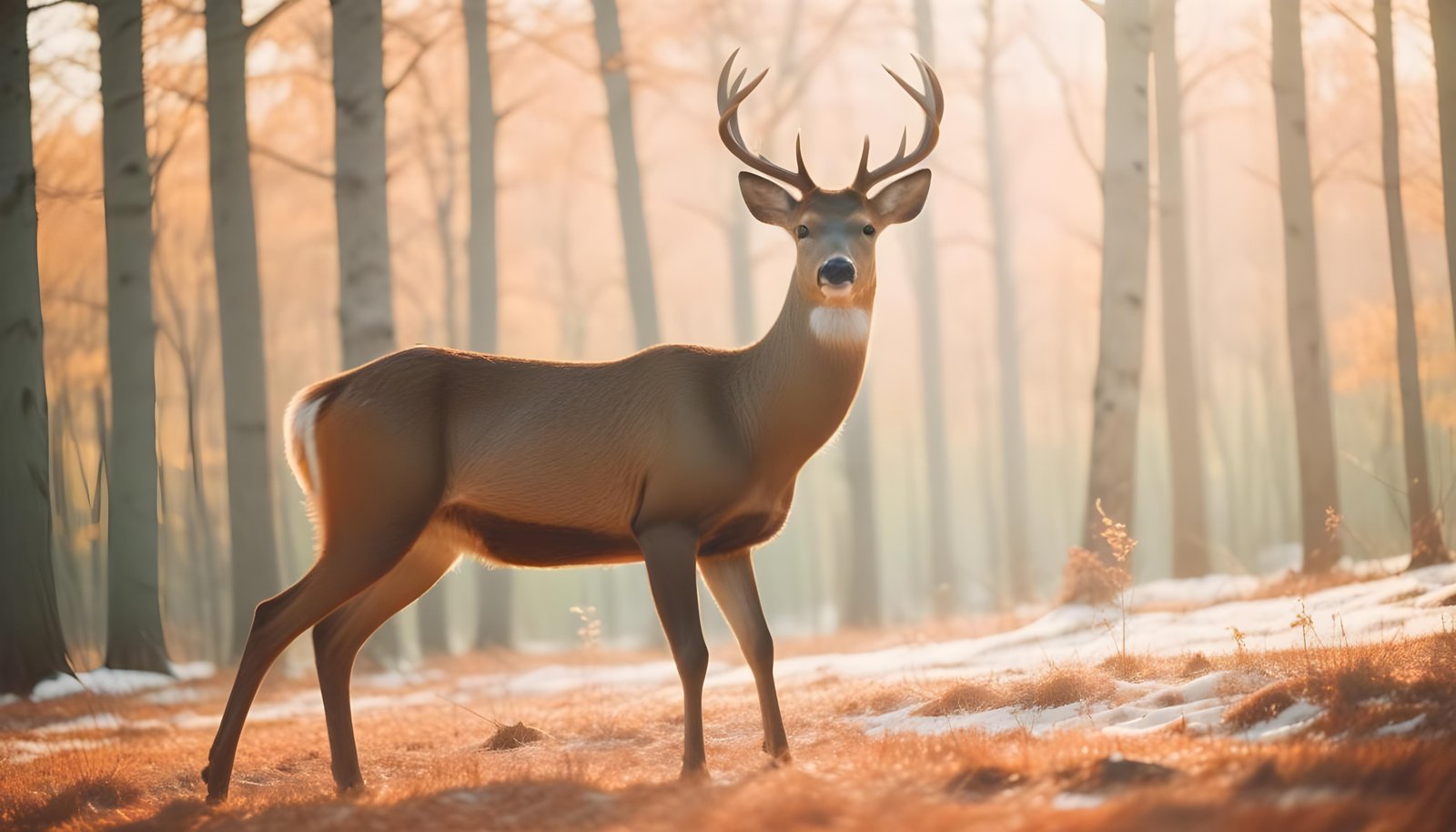 Majestic Deer Wildlife Portrait in Natural Forest Environment