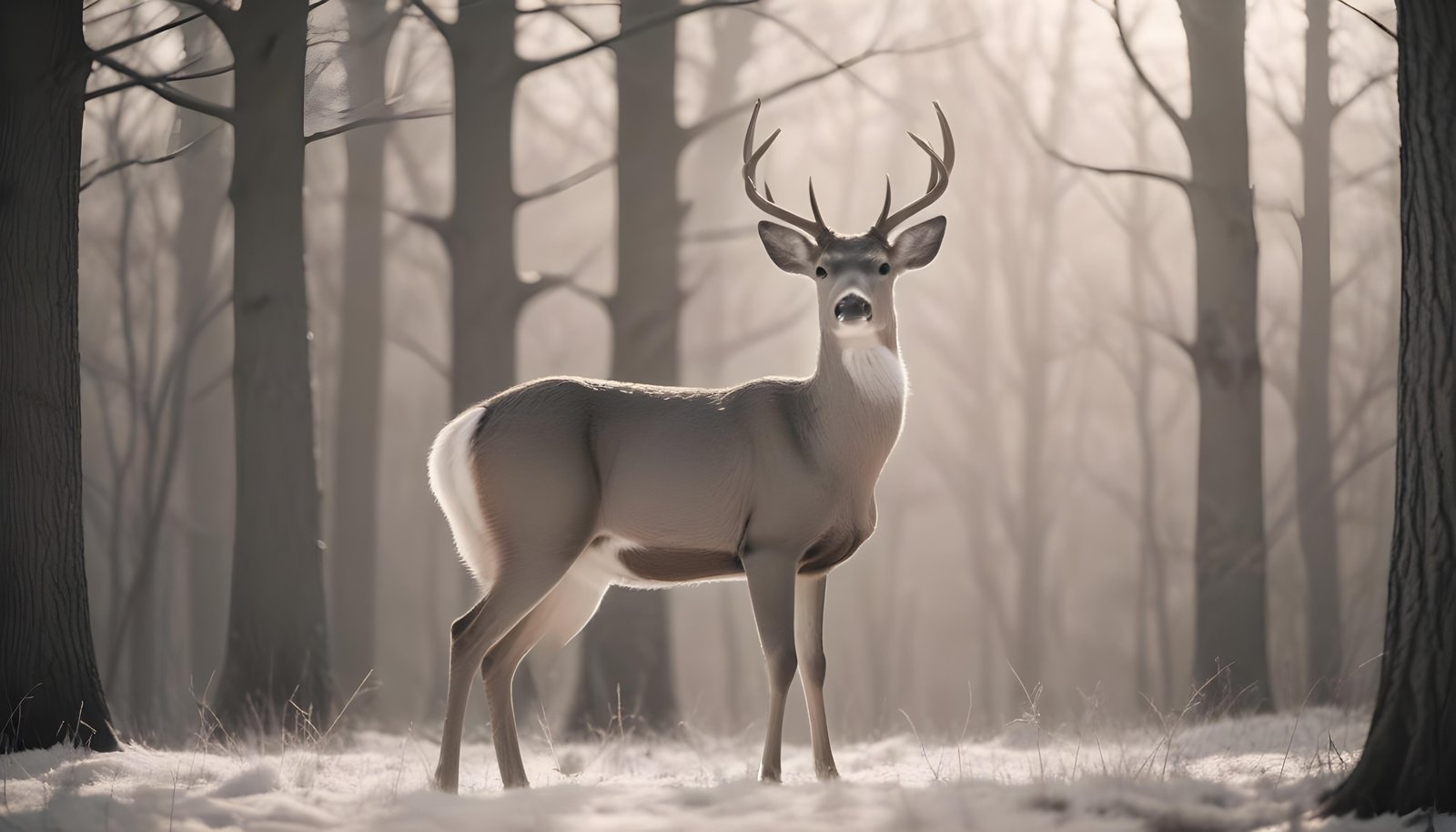 Majestic Deer Wildlife Portrait in Natural Forest Environment