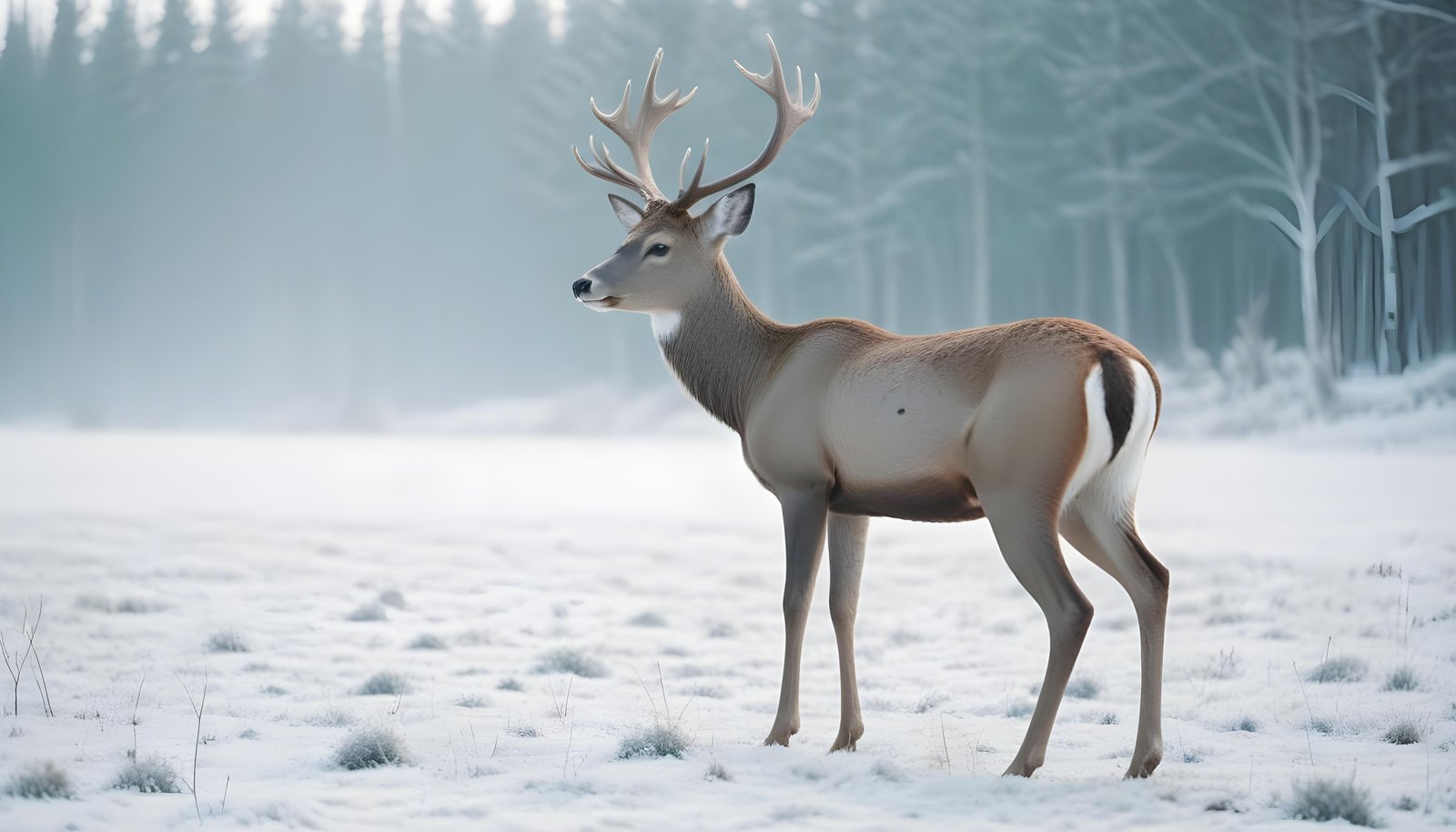 Majestic Deer Wildlife Portrait in Natural Forest Environment