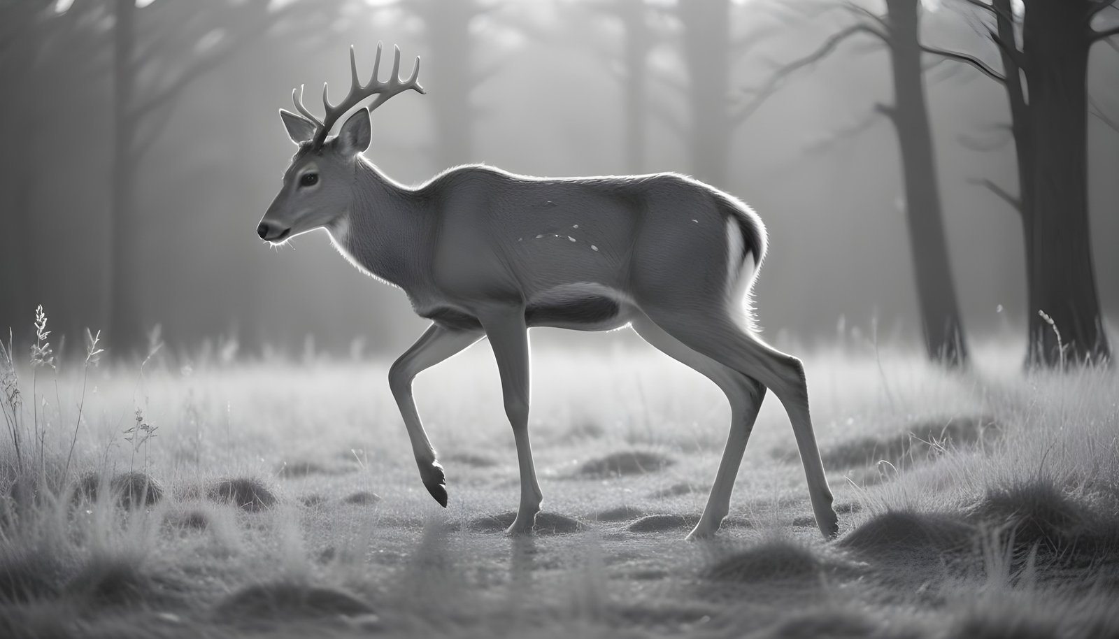 Majestic Deer Wildlife Portrait in Natural Forest Environment