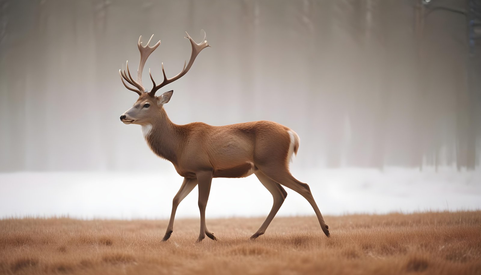 Majestic Deer Wildlife Portrait in Natural Forest Environment