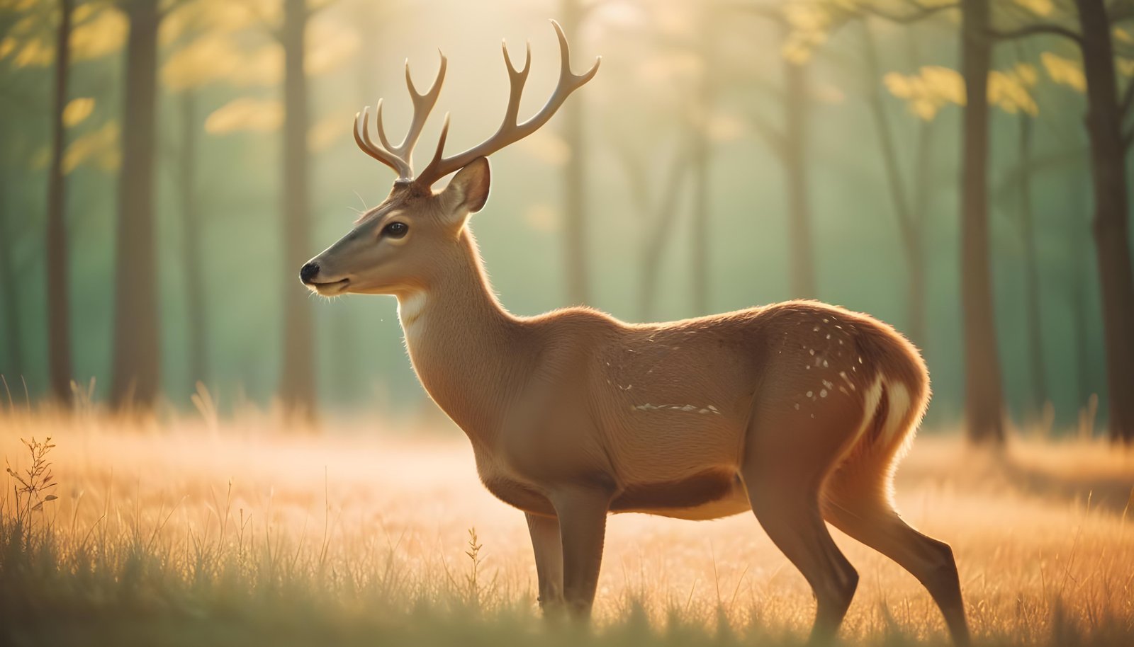 Majestic Deer Wildlife Portrait in Natural Forest Environment