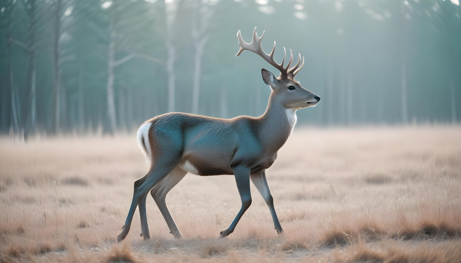 Majestic Deer Wildlife Portrait in Natural Forest Environment