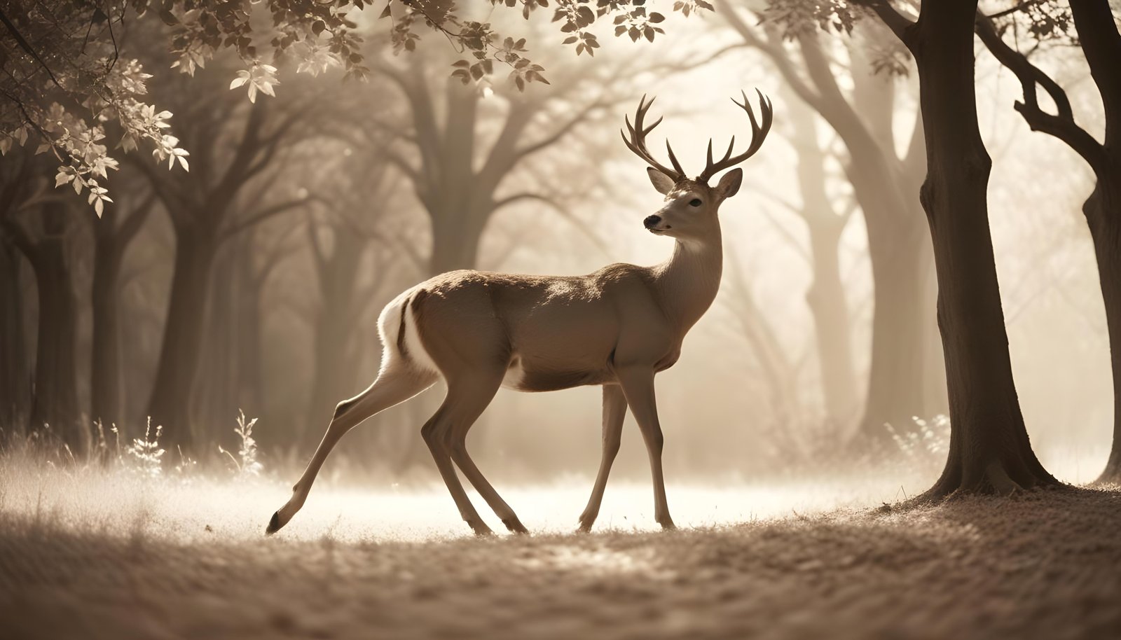 Majestic Deer Wildlife Portrait in Natural Forest Environment