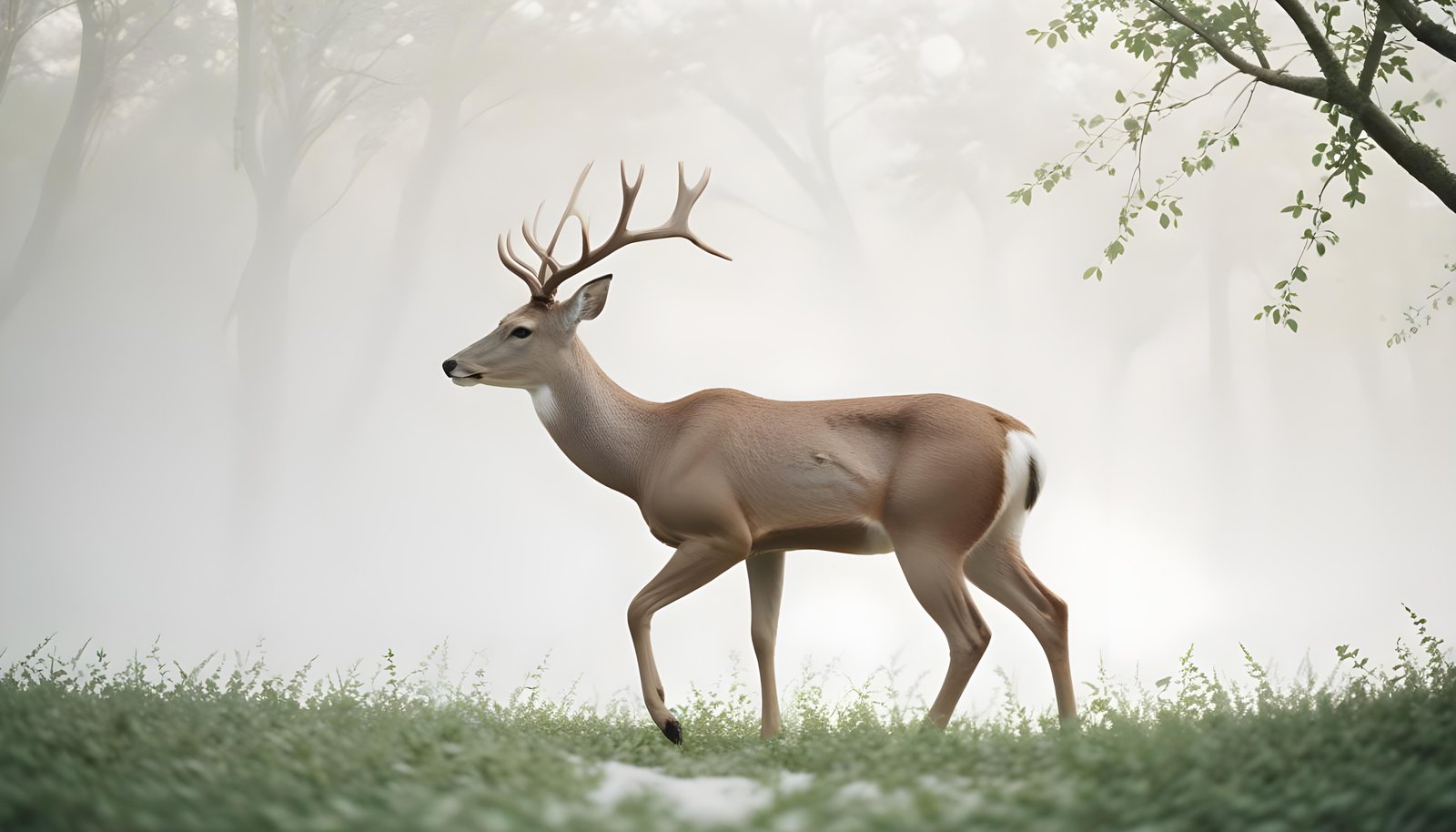 Majestic Deer Wildlife Portrait in Natural Forest Environment