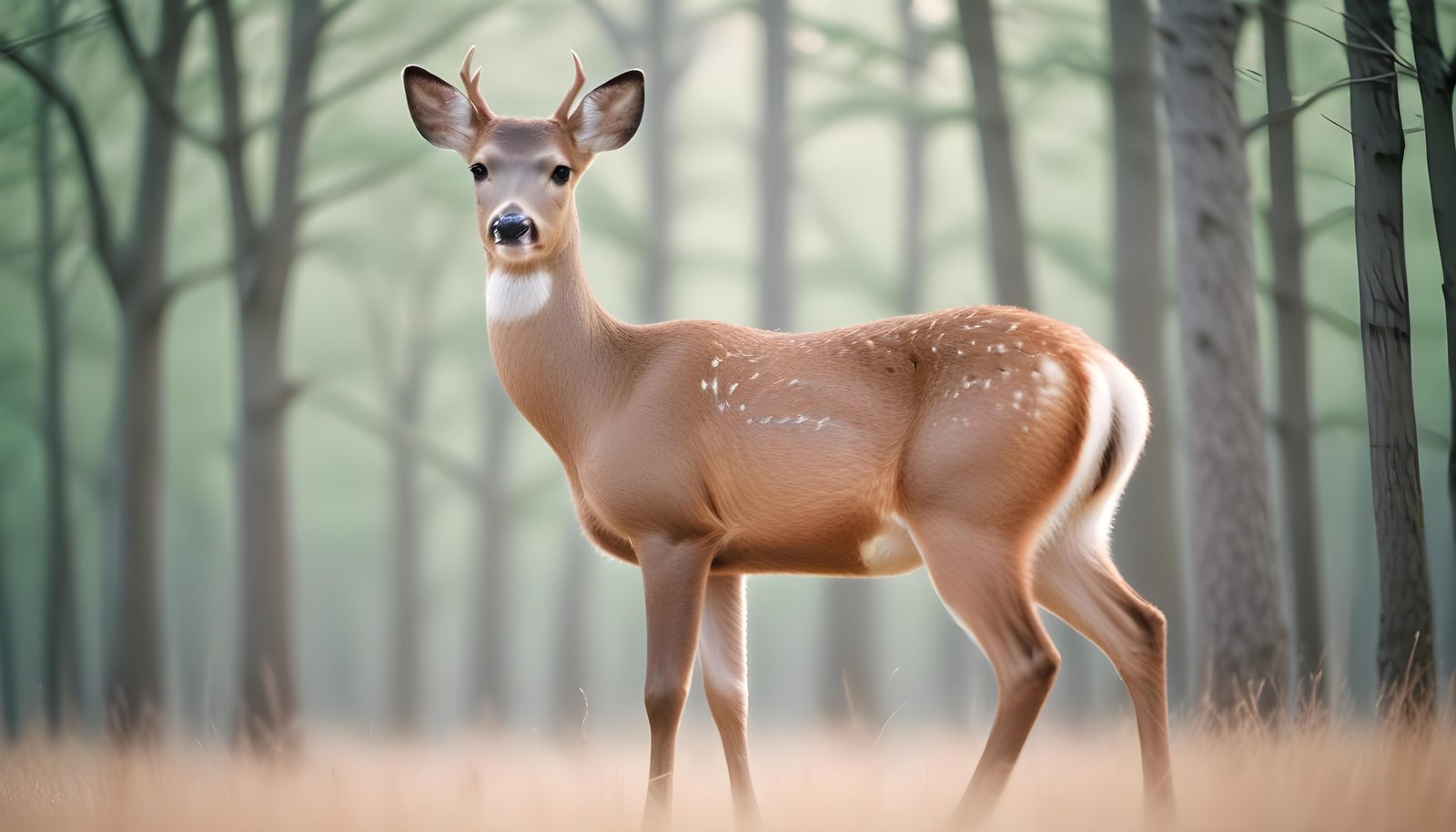 Majestic Deer Wildlife Portrait in Natural Forest Environment