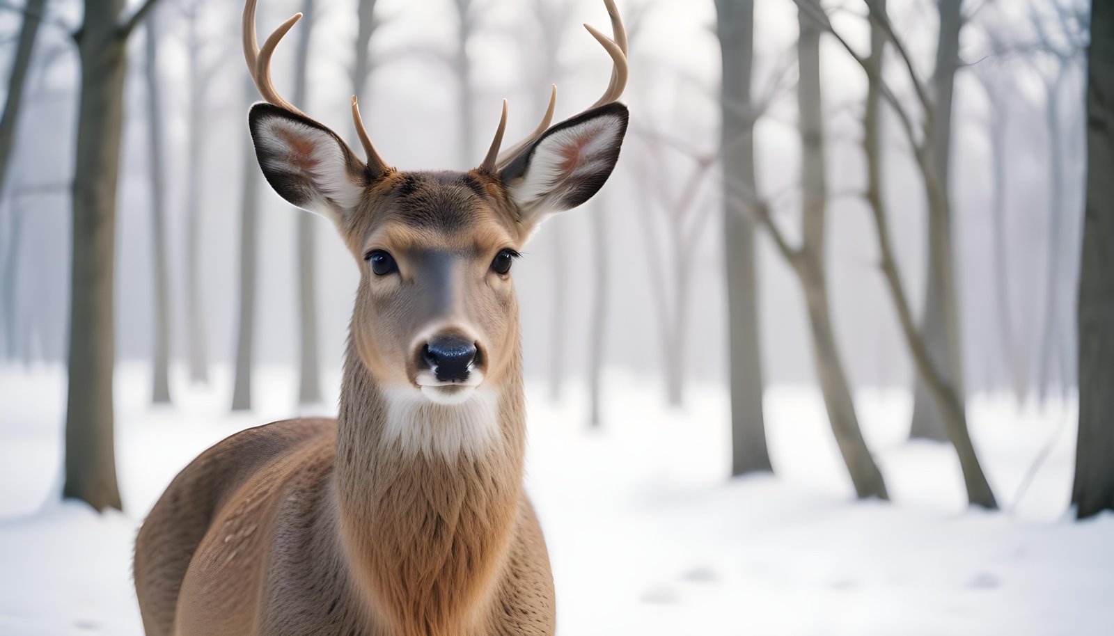 Majestic Deer Wildlife Portrait in Natural Forest Environment
