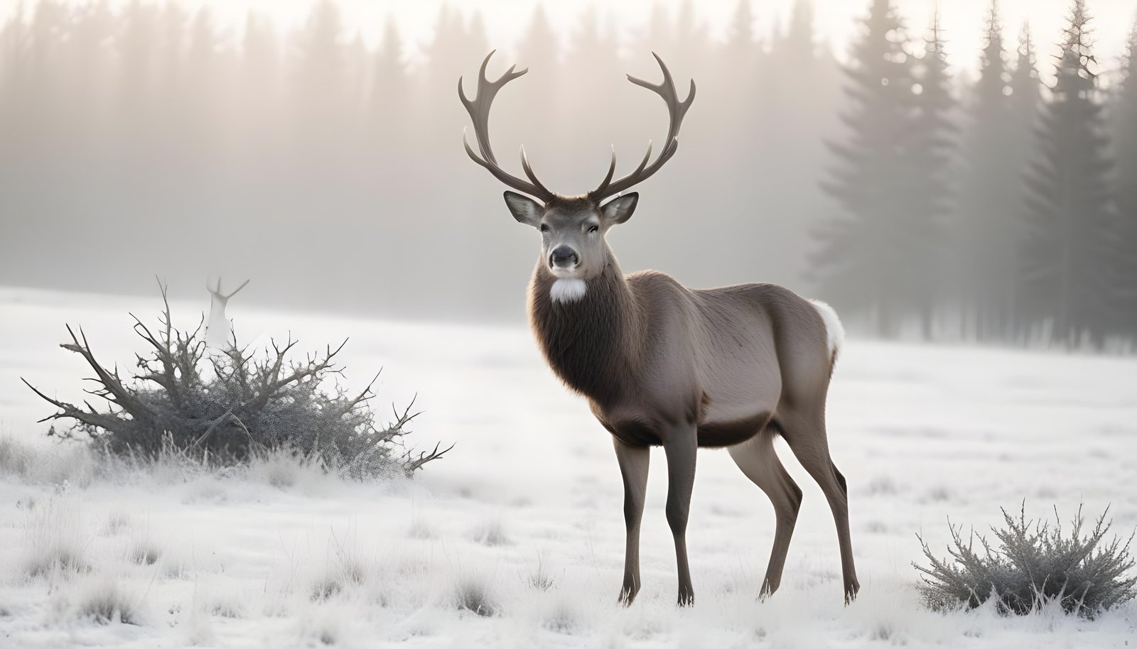 Majestic Deer Wildlife Portrait in Natural Forest Environment