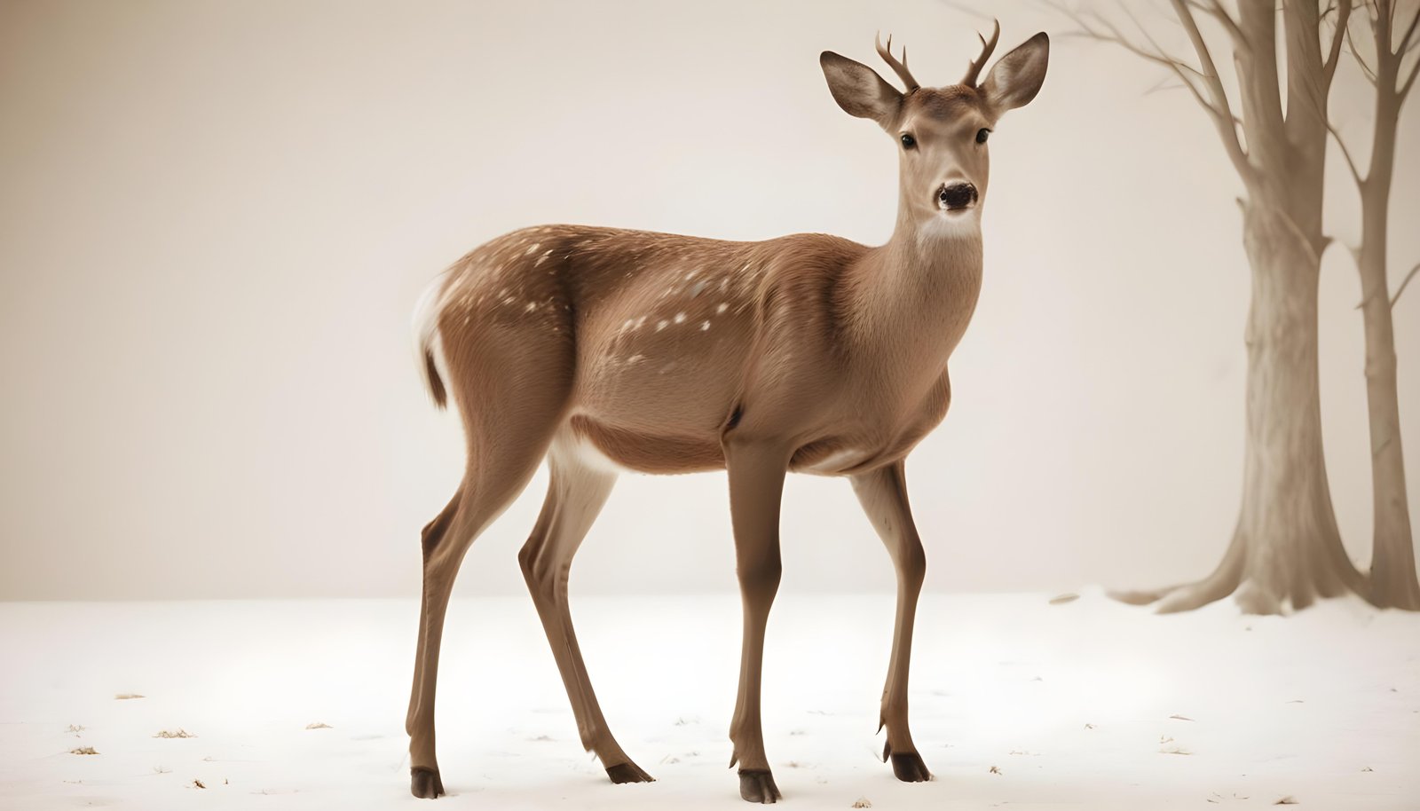 Majestic Deer Wildlife Portrait in Natural Forest Environment