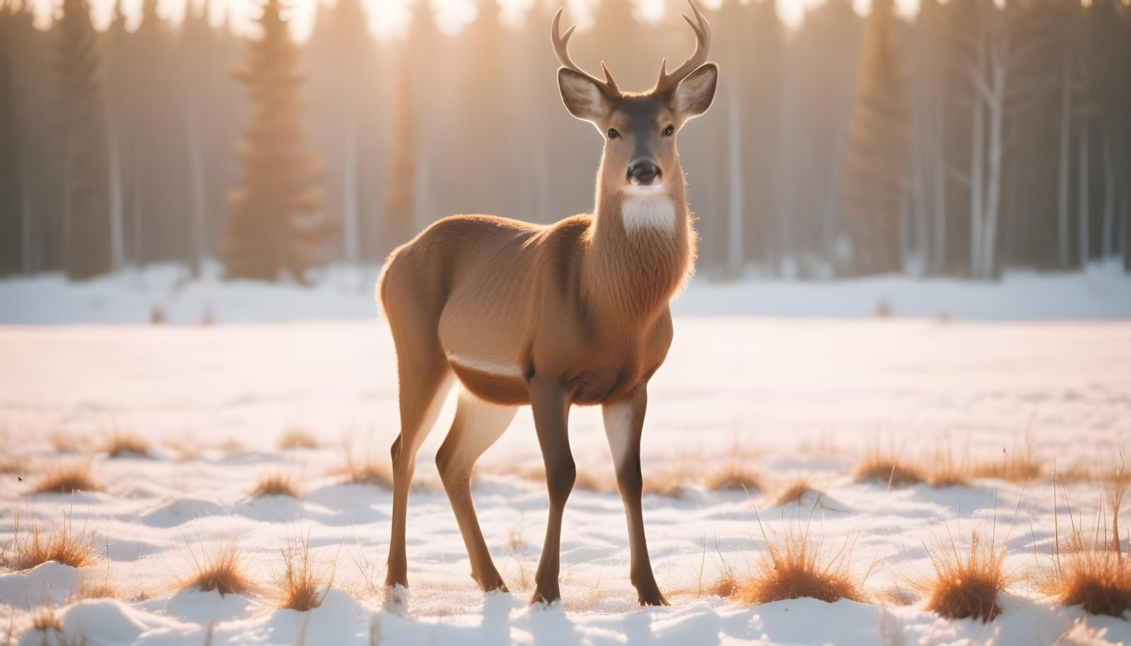 Majestic Deer Wildlife Portrait in Natural Forest Environment