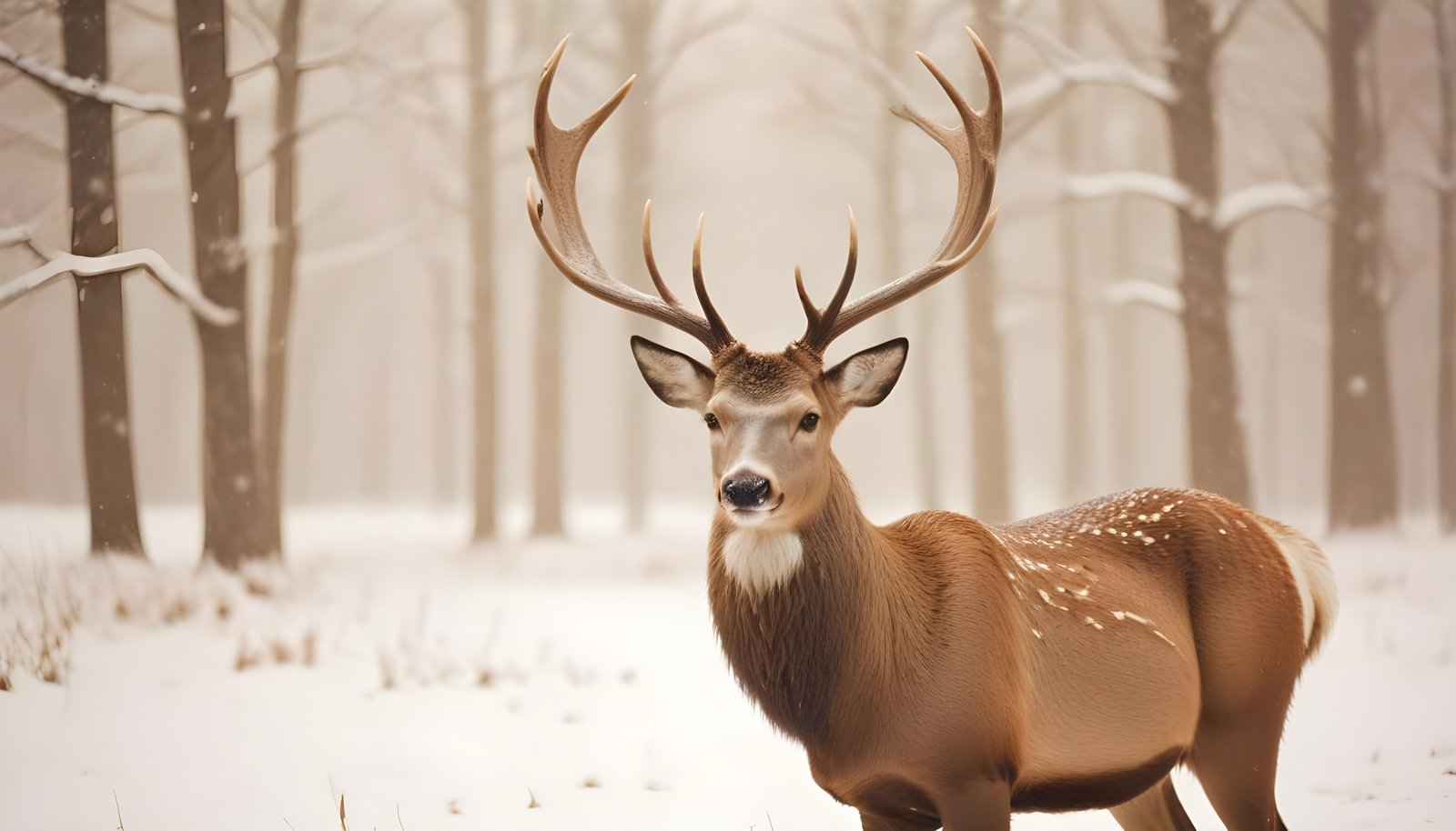 Majestic Deer Wildlife Portrait in Natural Forest Environment