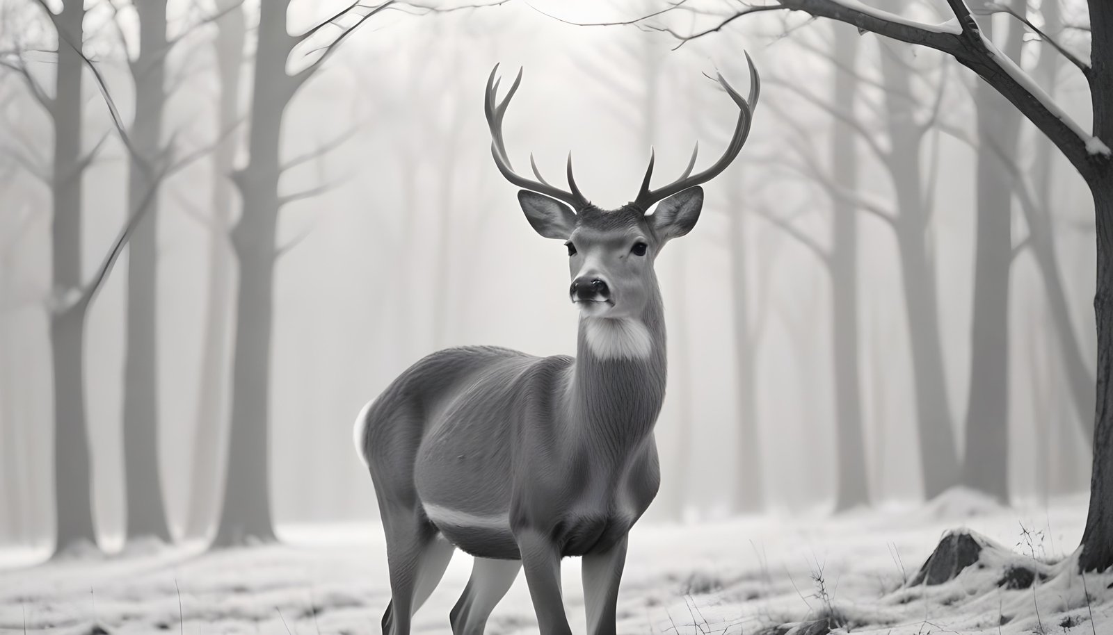 Majestic Deer Wildlife Portrait in Natural Forest Environment