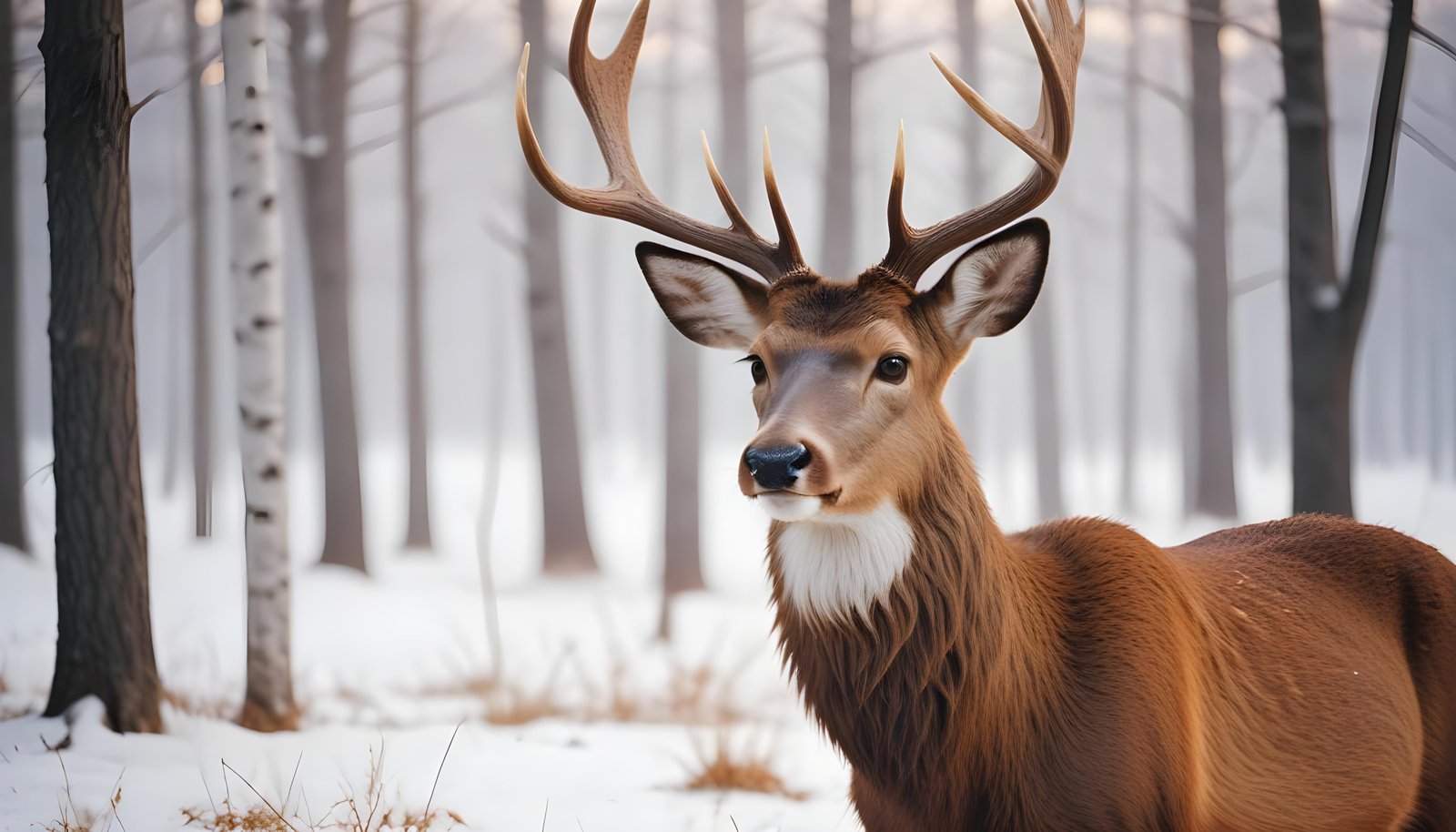 Majestic Deer Wildlife Portrait in Natural Forest Environment