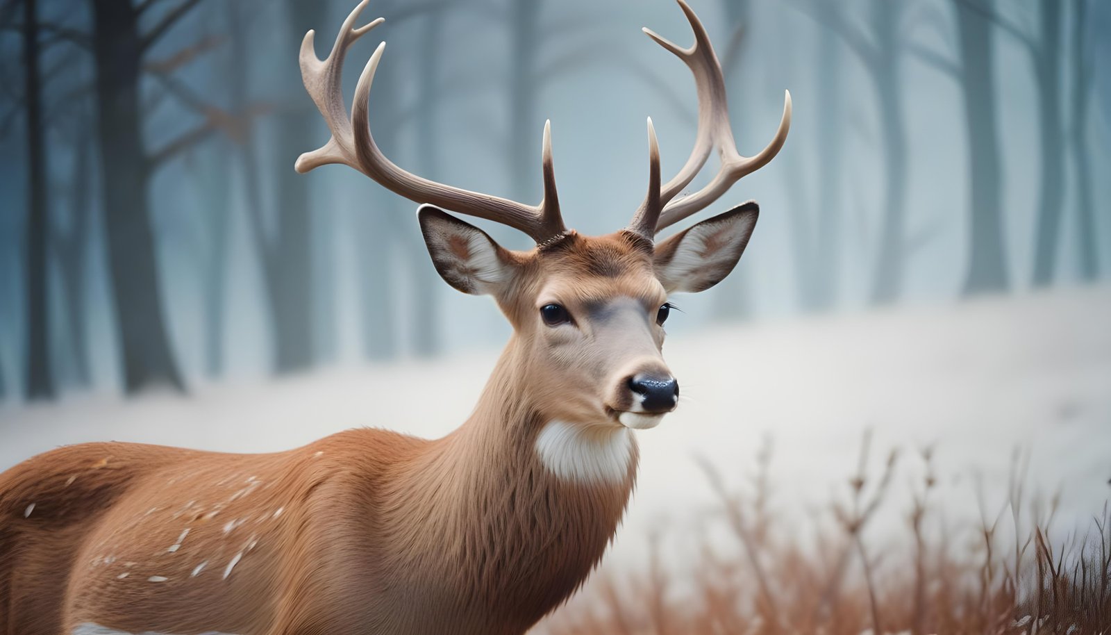 Majestic Deer Wildlife Portrait in Natural Forest Environment