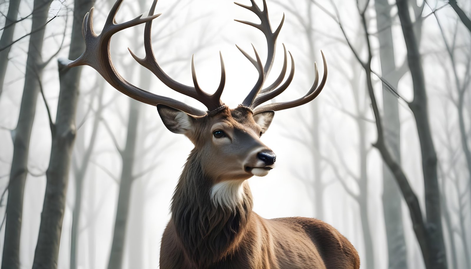 Majestic Deer Wildlife Portrait in Natural Forest Environment
