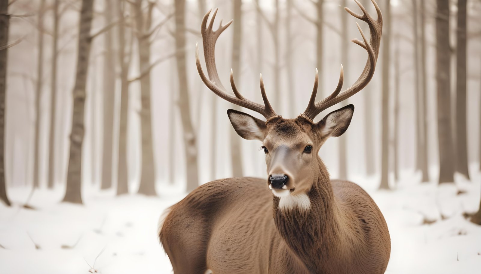 Majestic Deer Wildlife Portrait in Natural Forest Environment