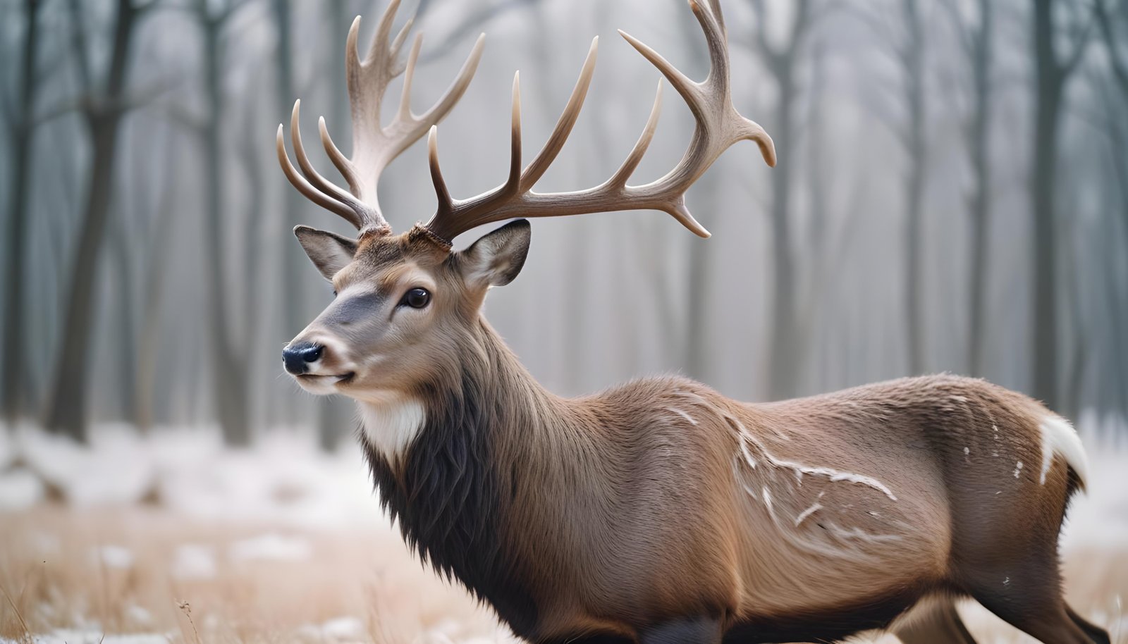 Majestic Deer Wildlife Portrait in Natural Forest Environment