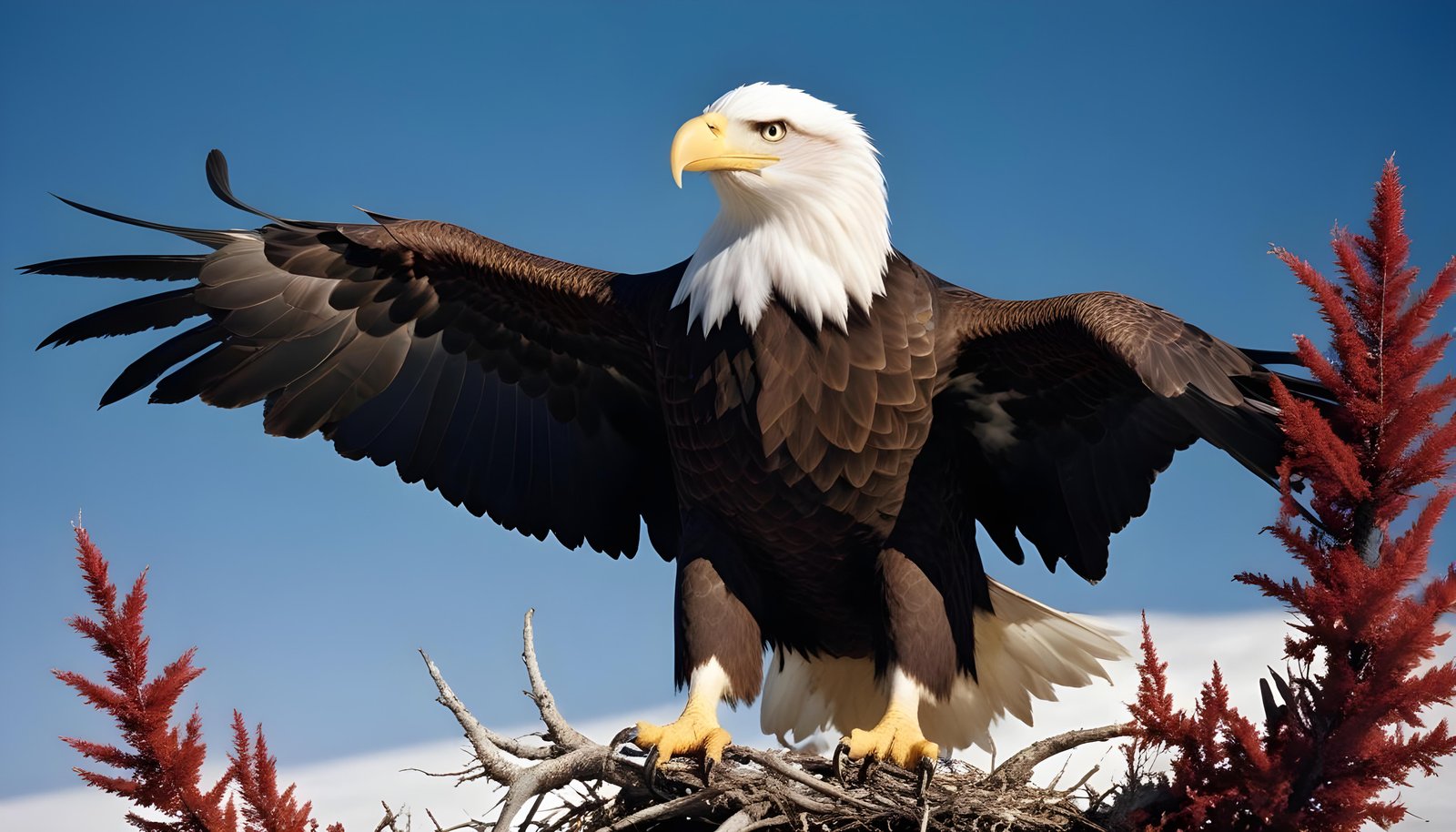 Majestic Eagle Bird of Prey Wildlife Portrait Isolated on Natural Background