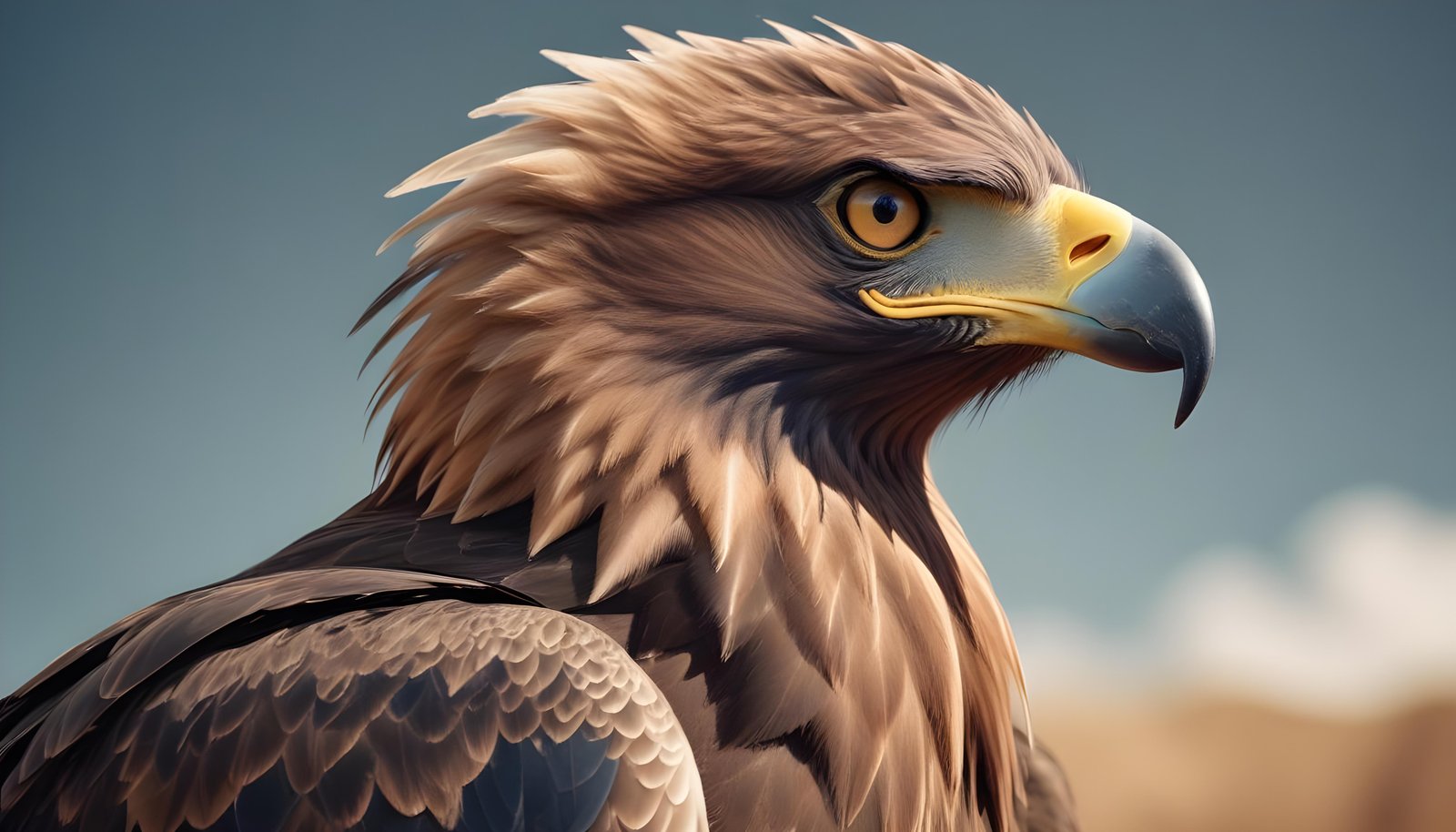 Majestic Eagle Bird of Prey Wildlife Portrait Isolated on Natural Background