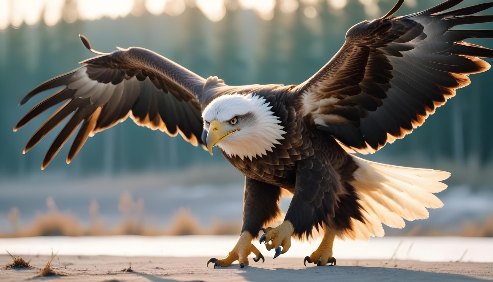Majestic Eagle Bird of Prey Wildlife Portrait Isolated on Natural Background