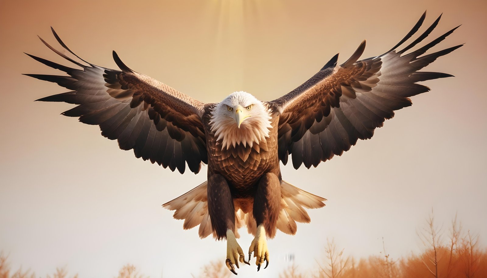 Majestic Eagle Bird of Prey Wildlife Portrait Isolated on Natural Background